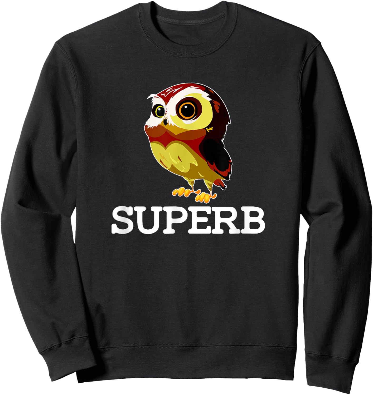 The Cute Superb Owl Shirt - Owl Bird Shirt Sweatshirt - Sweatshirt | Black