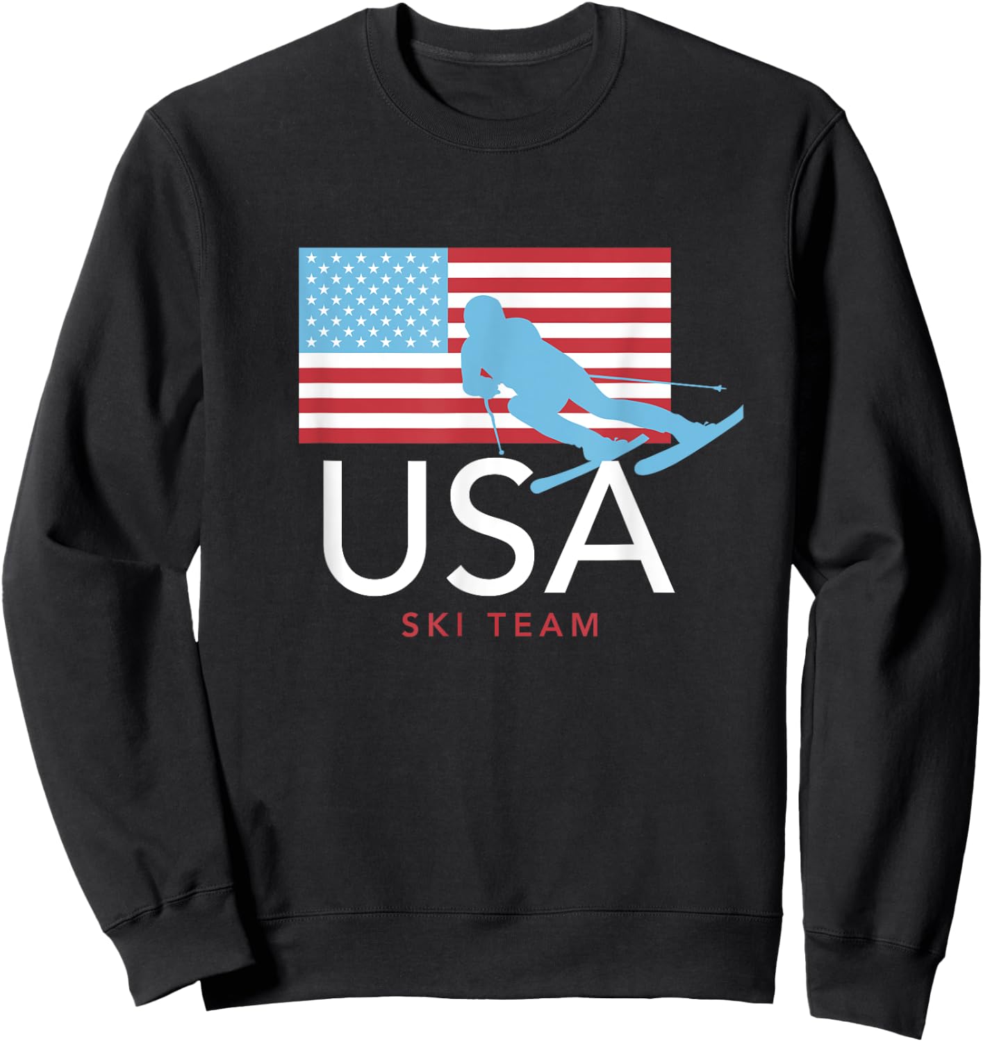 USA Ski Team American Flag : Winter Sports Games Sweatshirt - Sweatshirt | Black