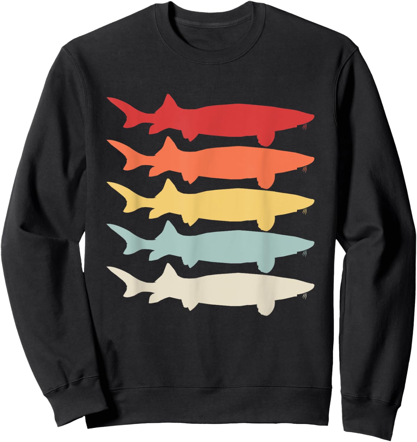 White Sturgeon Graphic Freshwater Fishing Gift Sweatshirt - Sweatshirt | Black