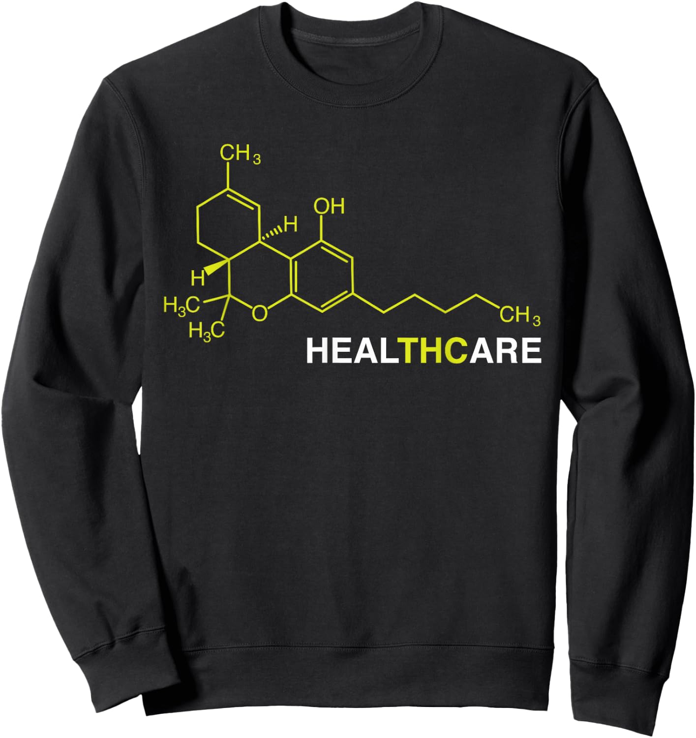 THC Healthcare Cannabis Medical Marijuana Sweatshirt - Sweatshirt | Black