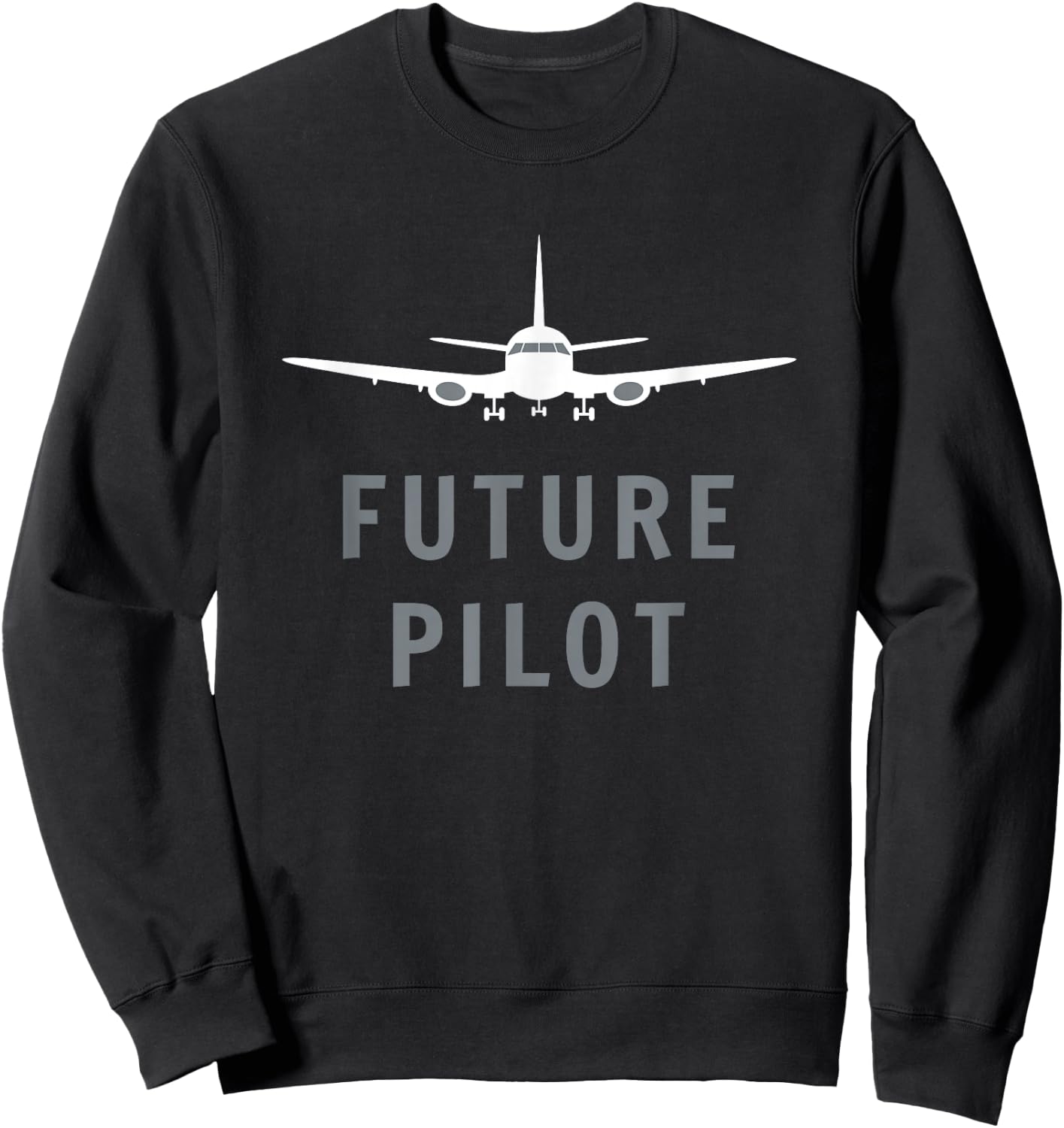 Future Pilot Shirt - Airplane Pilot Aviation Gift Sweatshirt - Sweatshirt | Black