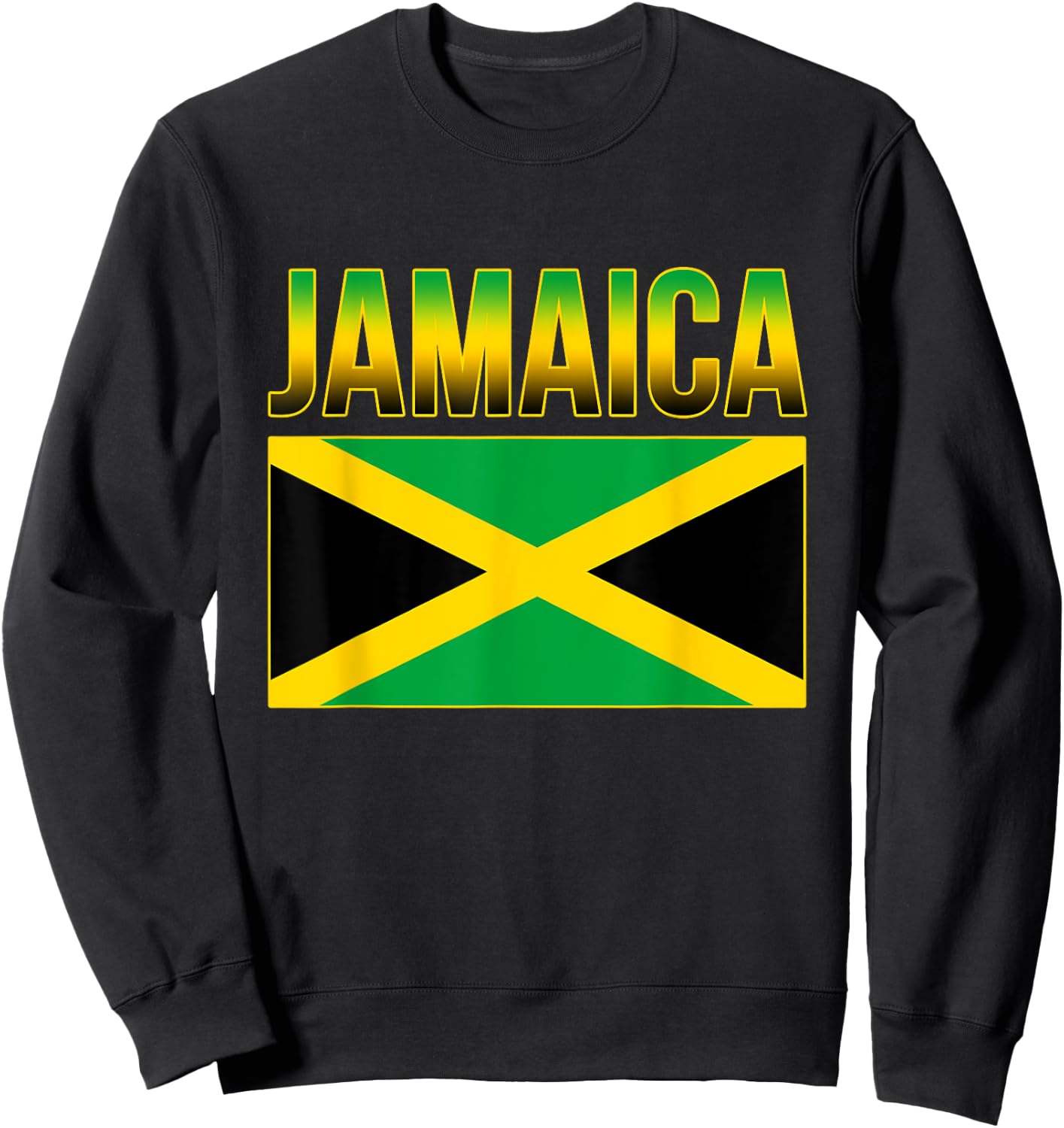 Jamaican National Country Flag Caribbean Sweatshirt - Sweatshirt | Black
