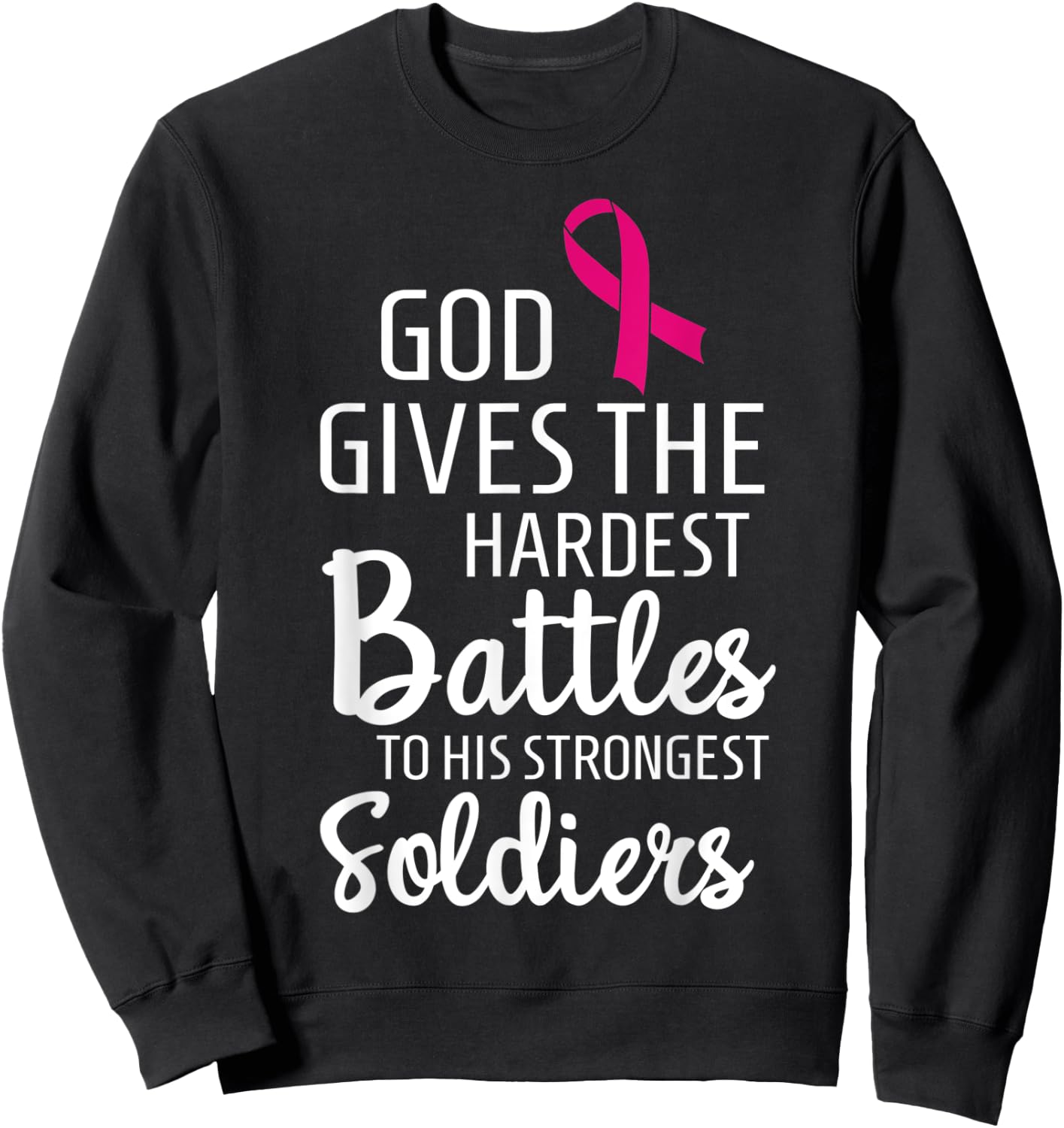 Breast Cancer Fighter Survivor Motivational Gift Sweatshirt - Sweatshirt | Black