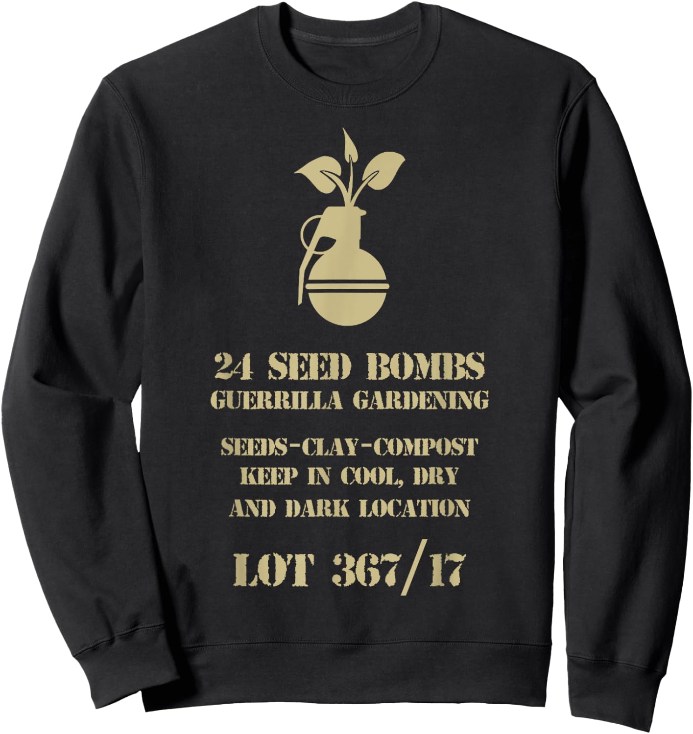 Guerrilla gardening seed bombs, ammo can Sweatshirt - Sweatshirt | Black