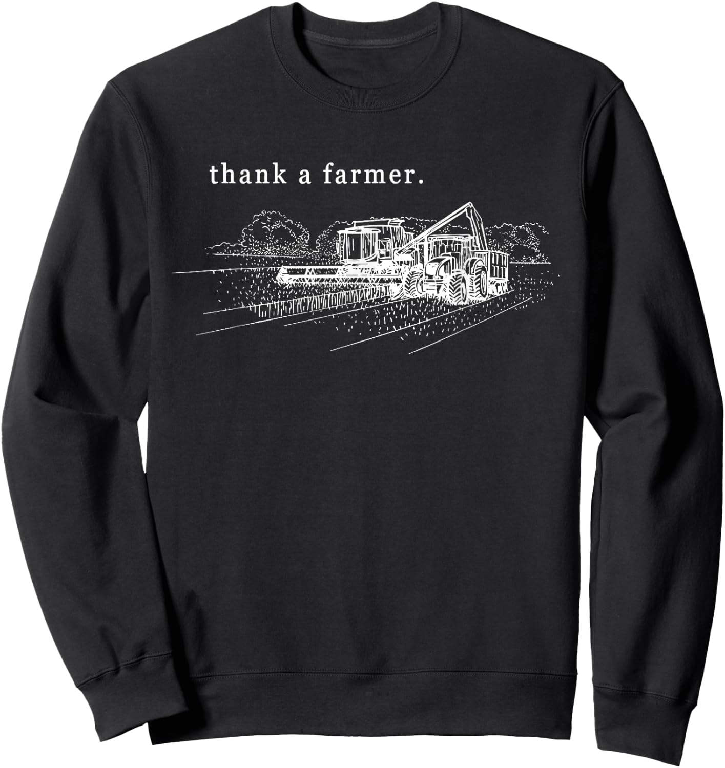 Farming Cattle Thank A Farmer Sweatshirt - Sweatshirt | Black