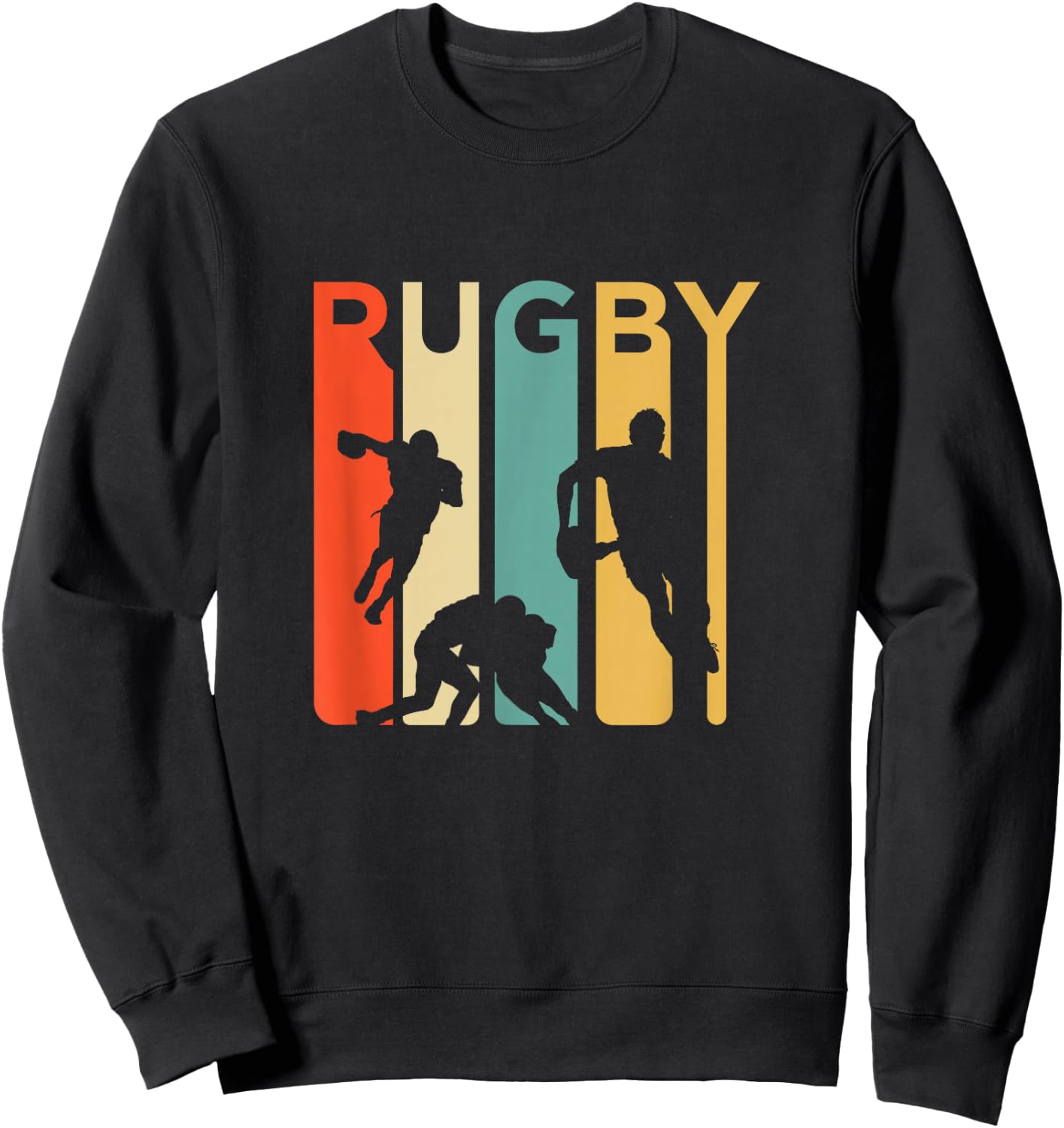 Vintage 1970's Style Rugby, Rugby Sports Gift Sweatshirt - Sweatshirt | Black