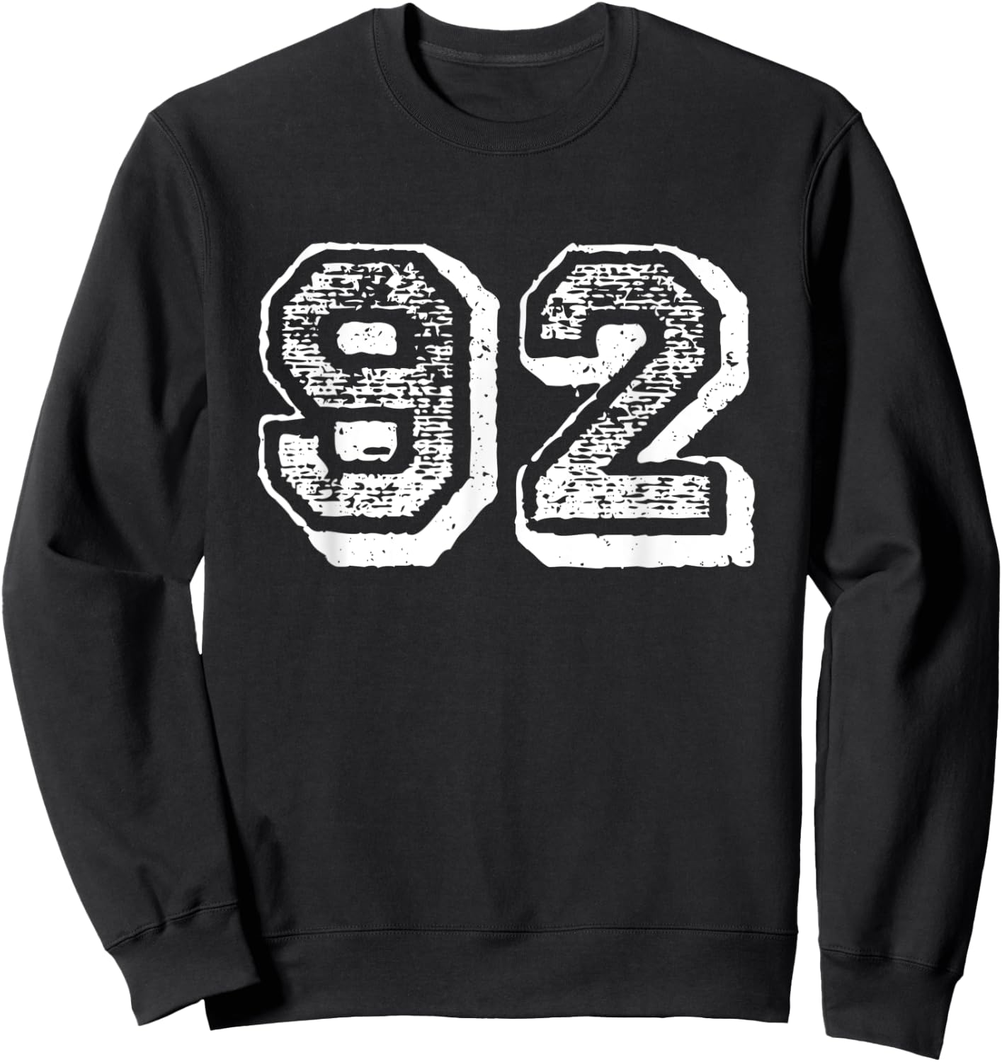 Number 92 Sports Jersey Player #92 Fan FRONT Print Vintage Sweatshirt - Sweatshirt | Black