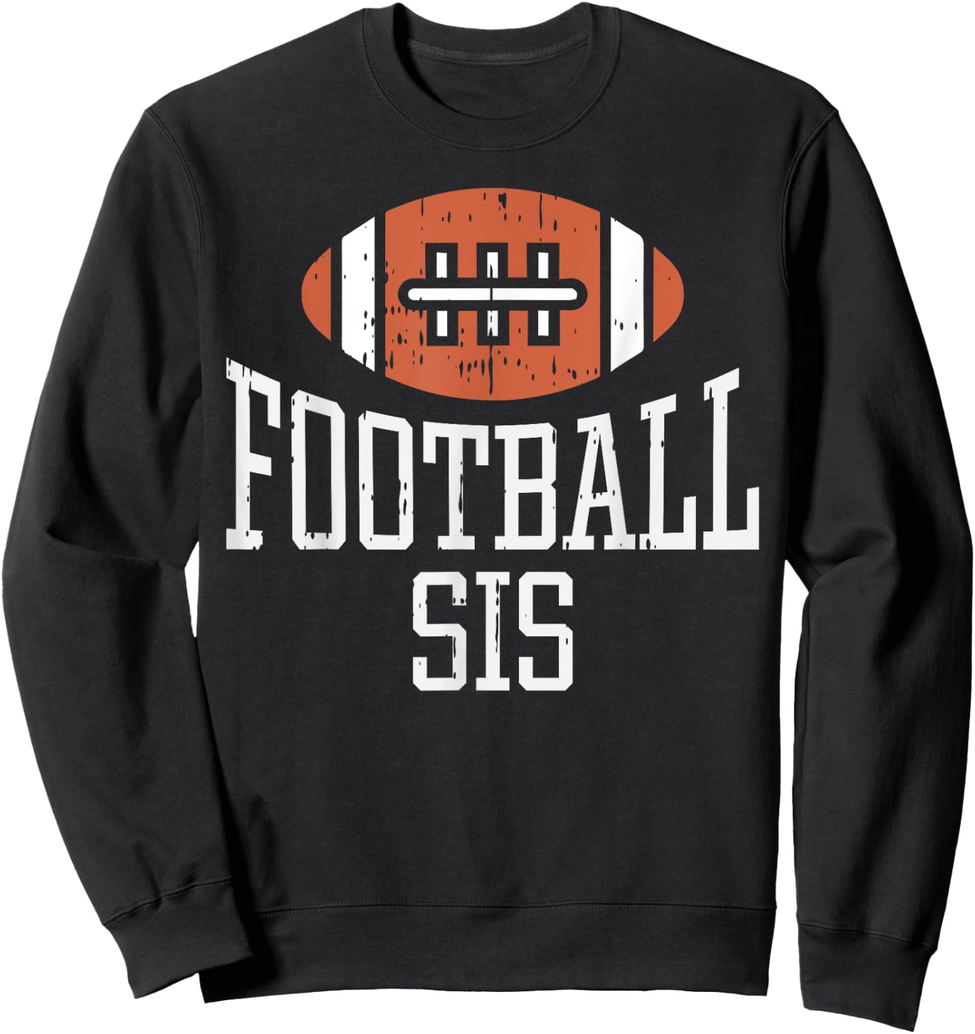 American Football Sis Vintage Gridiron Sports Lover Sister Sweatshirt - Sweatshirt | Black