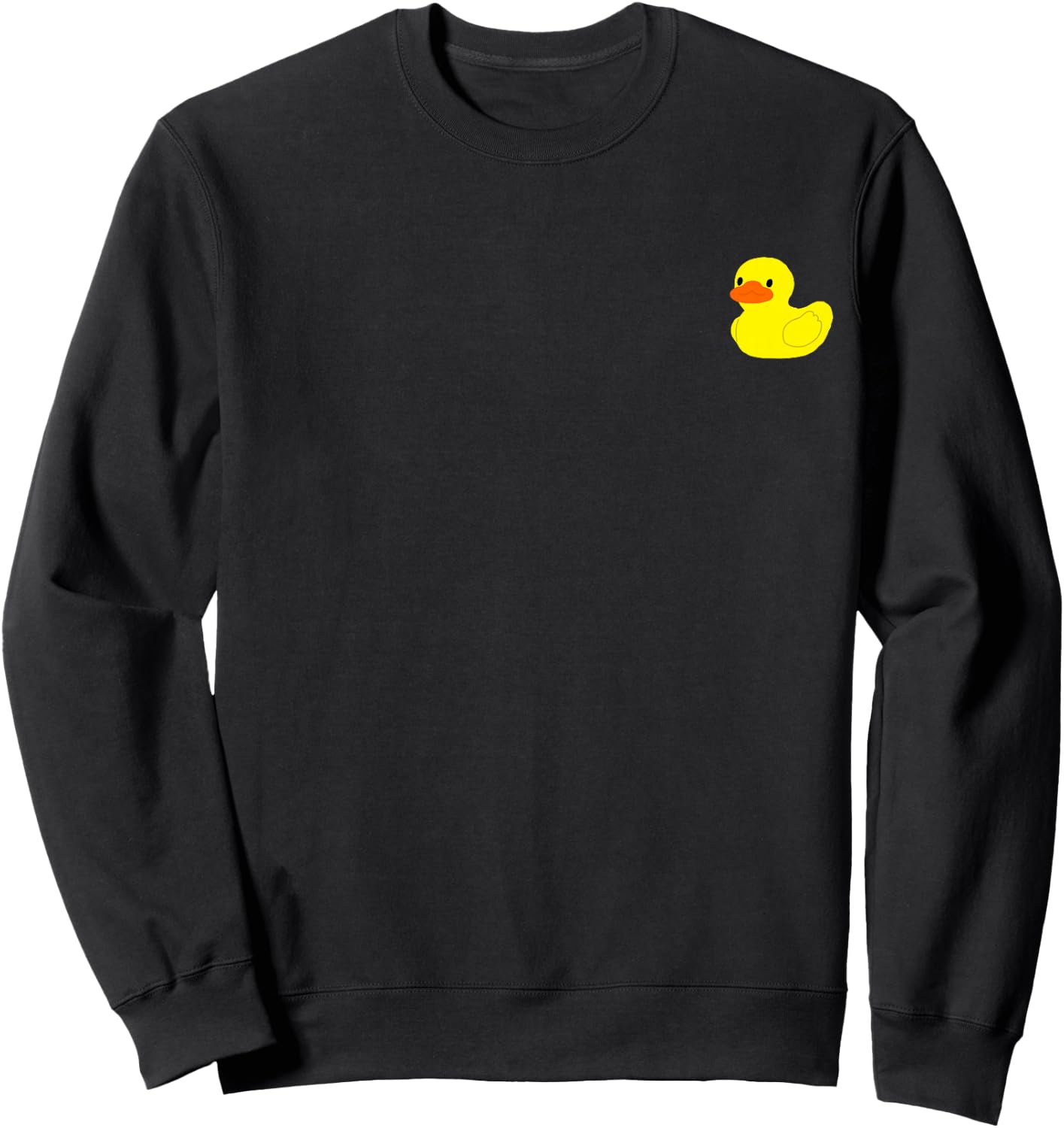 Cute & Simple Little Yellow Rubber Ducky Duck Graphic Print Sweatshirt - Sweatshirt | Black