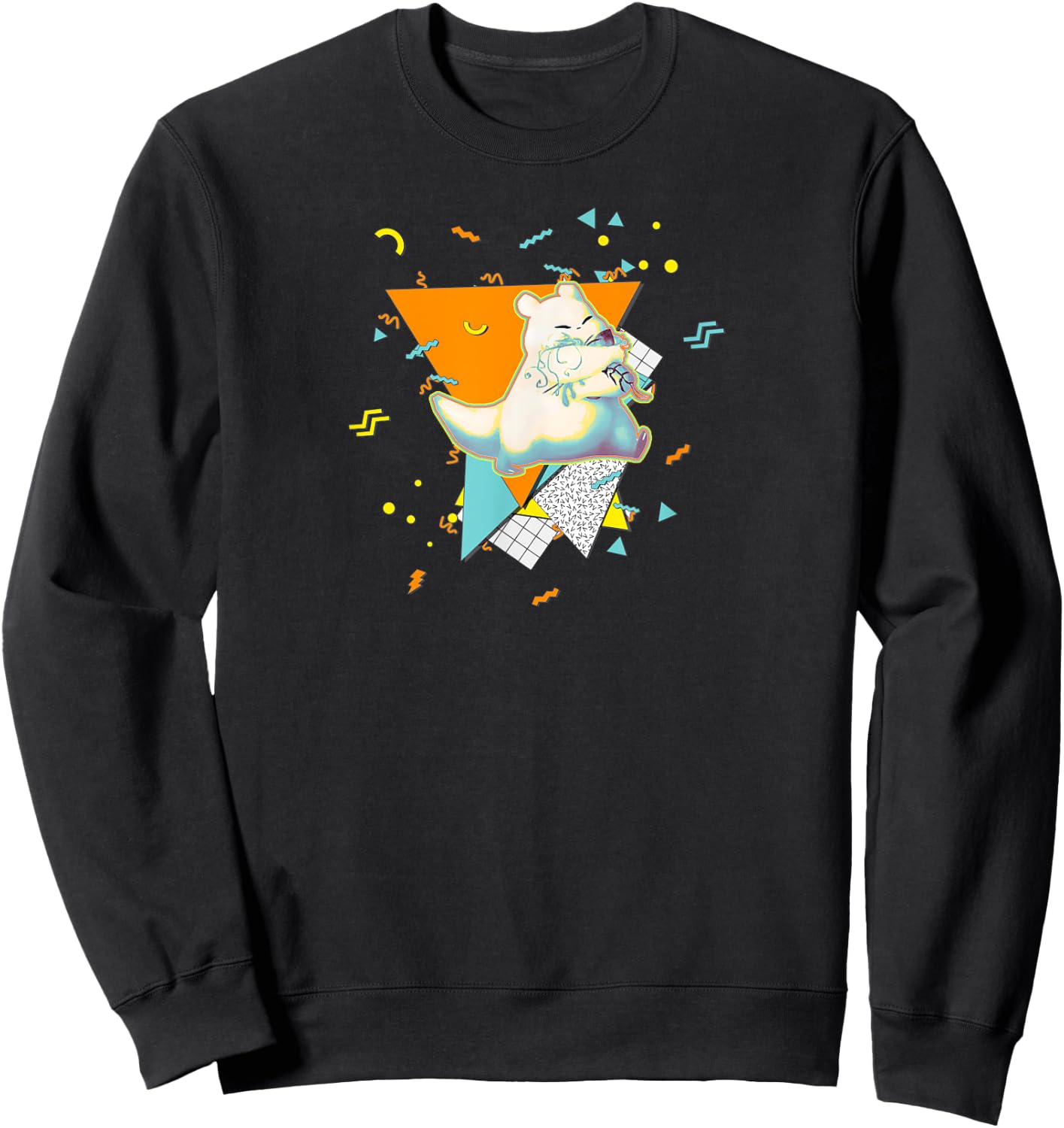 a e s t h e t i c 90s Slugcat Black Small Short Sleeve Classic Fit Cotton Blend Machine Wash Sweatshirt - Sweatshirt | Black