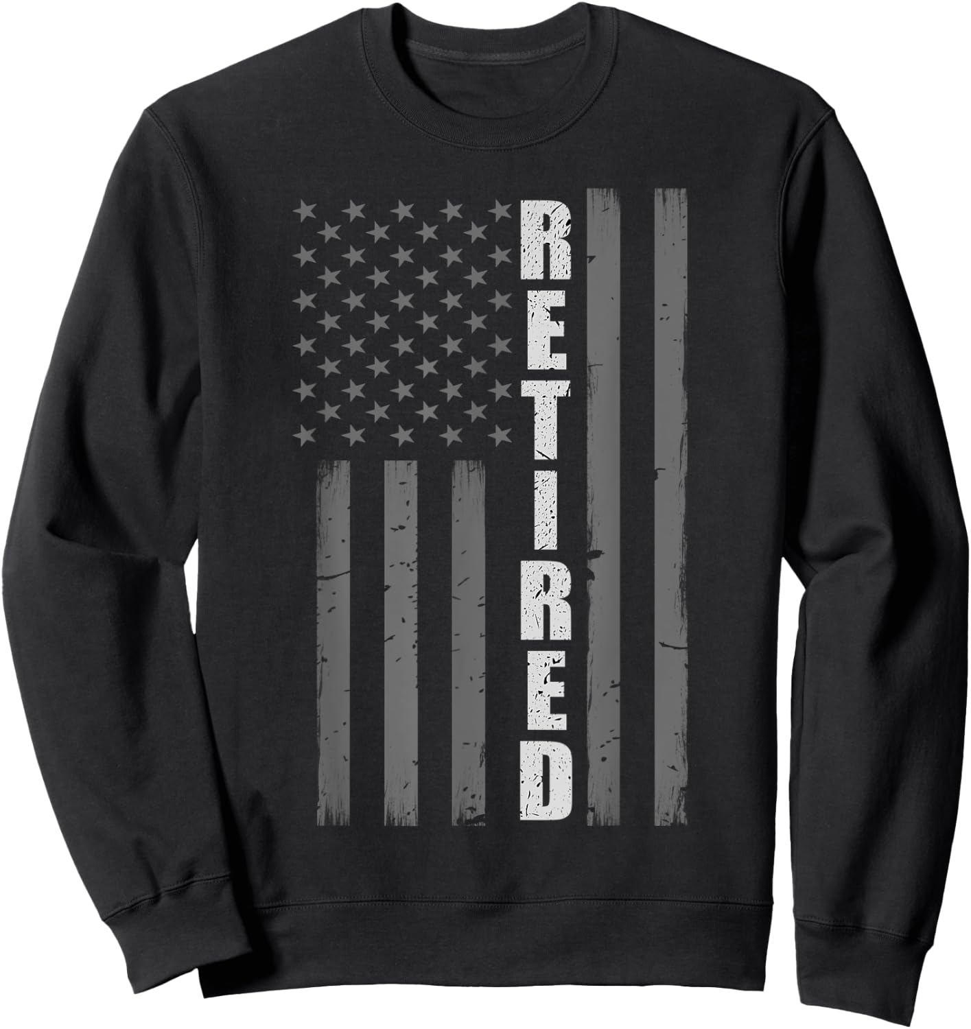 Retired Corrections Officer Gift - Thin Silver Line Flag Sweatshirt - Sweatshirt | Black