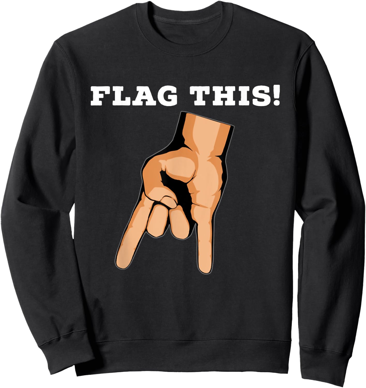Flag This Upside Down Horns Sweatshirt - Sweatshirt | Black