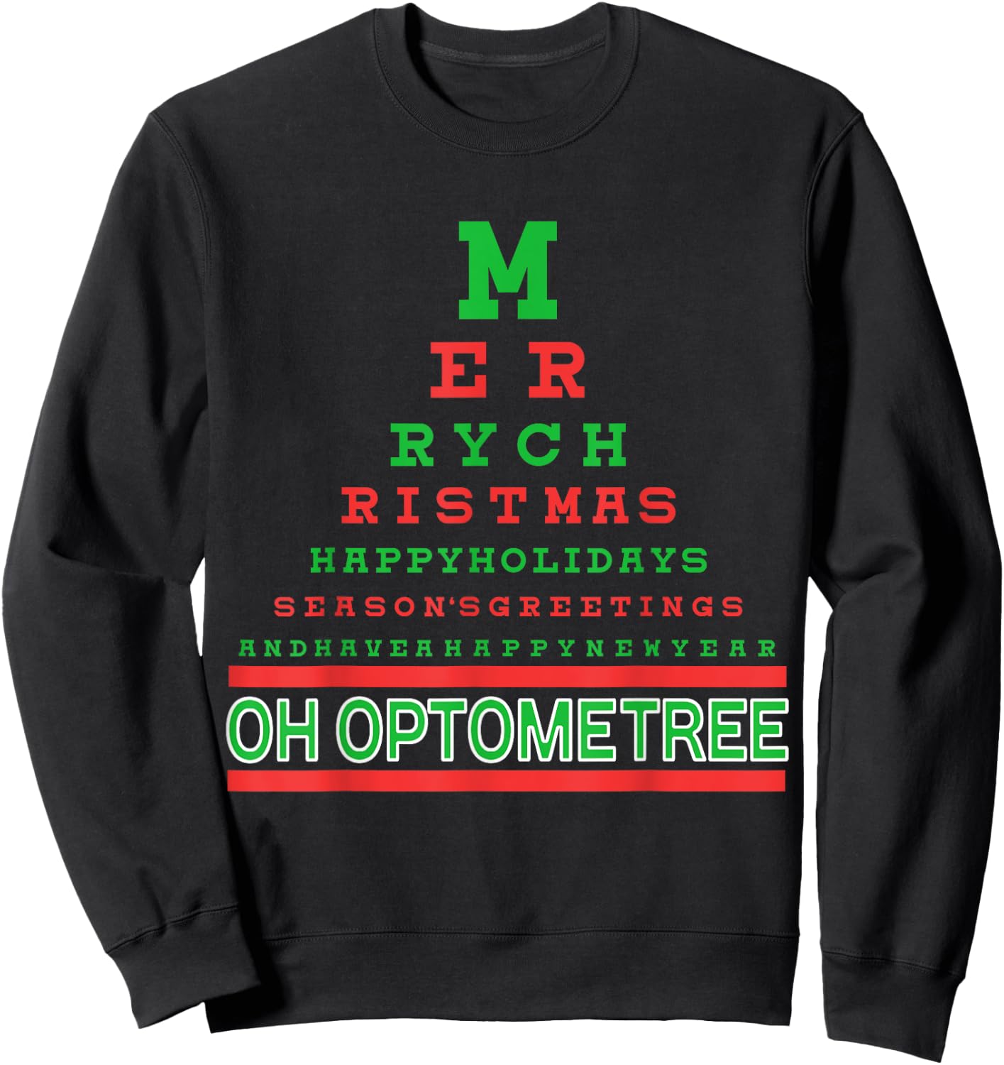 Optometry Christmas Tree Eyeglasses Eye Health Care Gift Sweatshirt - Sweatshirt | Black