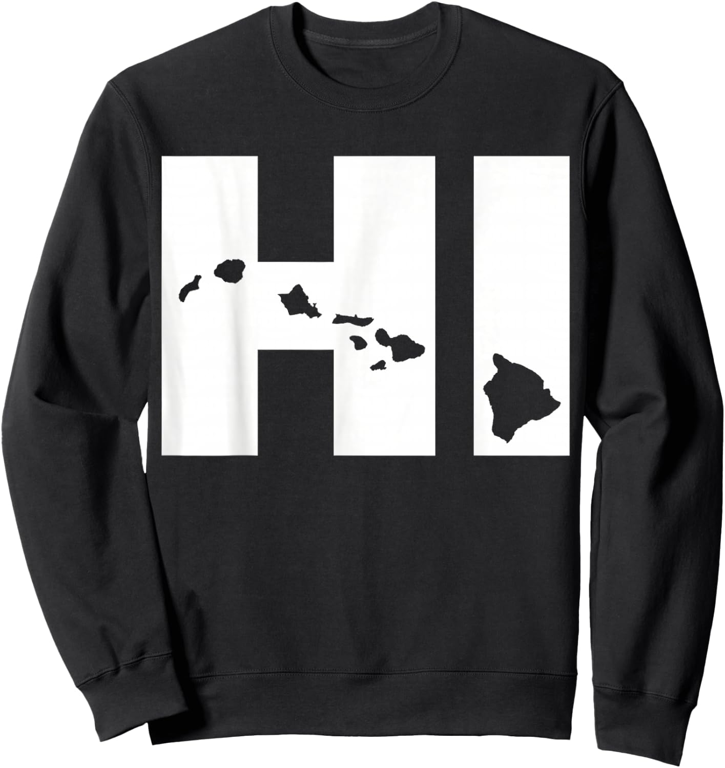 HI Hawaii map Sweatshirt - Sweatshirt | Black
