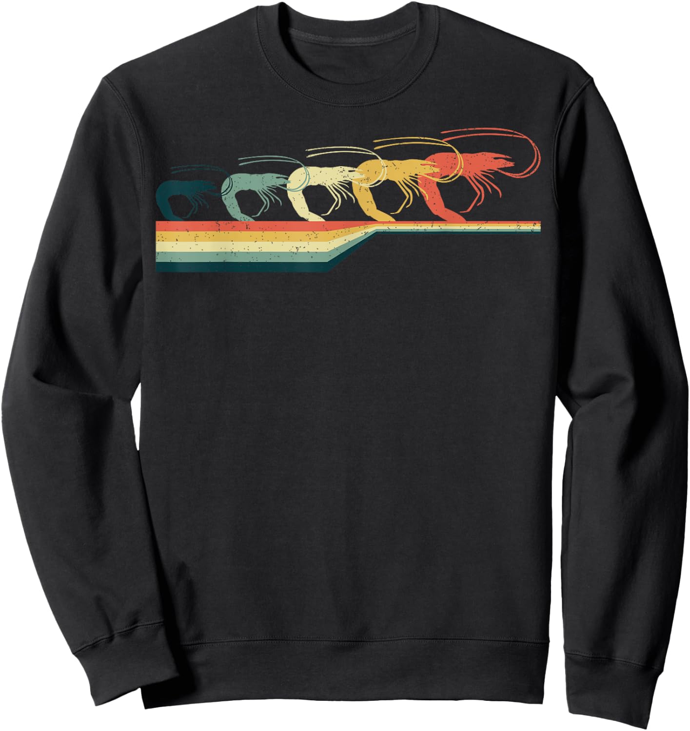 SHRIMP Vintage Retro Style Cute Gifts Sweatshirt - Sweatshirt | Black