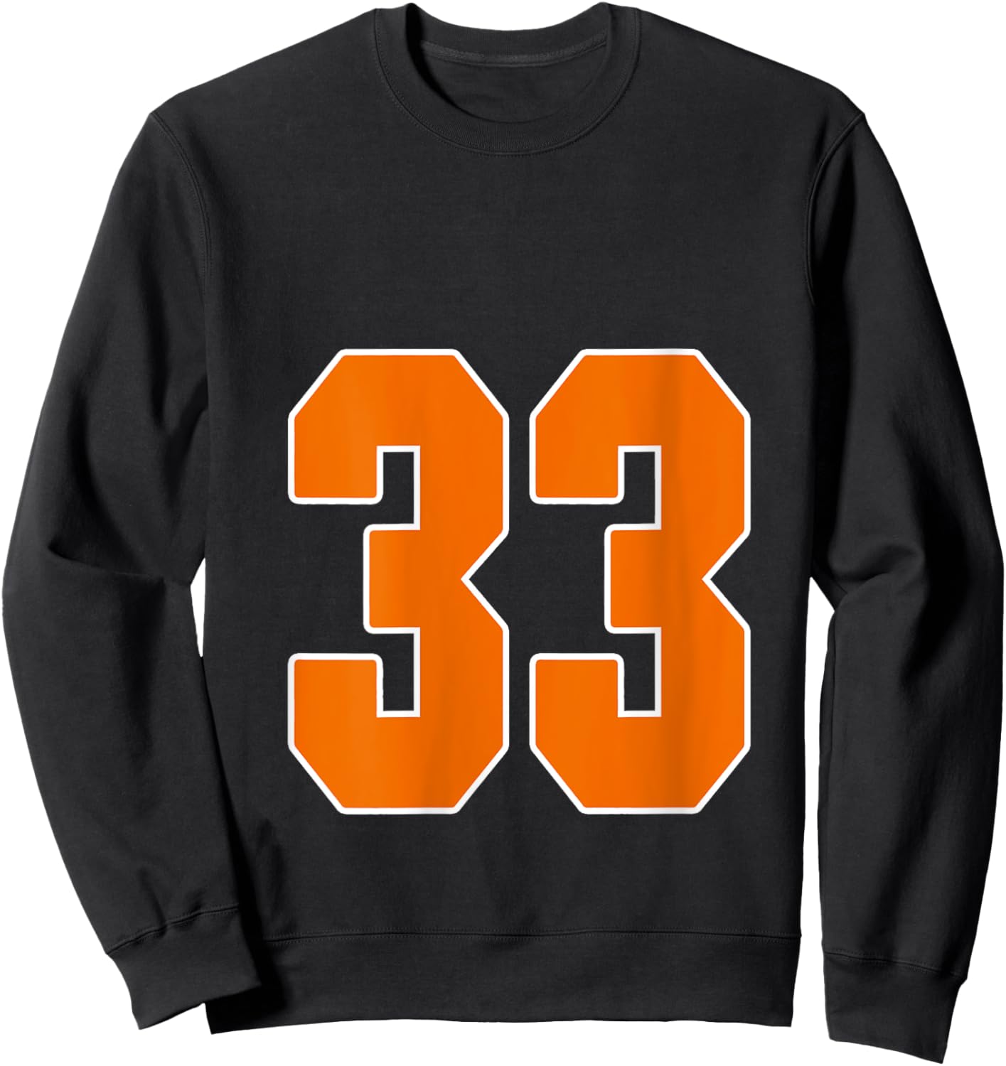 Orange Sports Number 33 Jersey Uniform Player Fan V-Neck Sweatshirt - Sweatshirt | Black