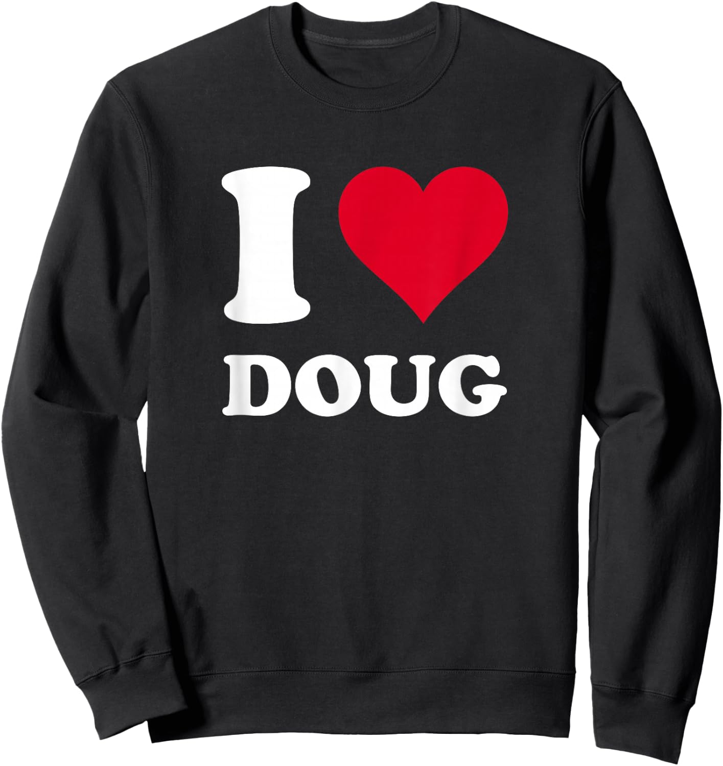 Red Heart I Love Doug Sweatshirt - Sweatshirt | Black