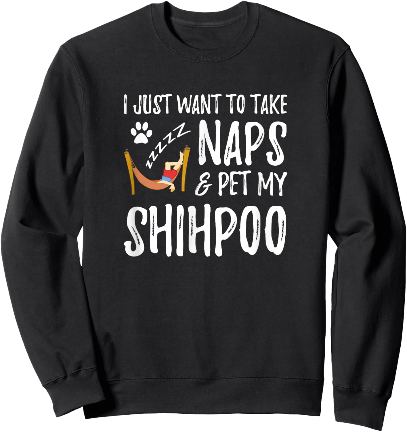 Shihpoo Mom Nap Funny Dog Mom Gift Women Kids Sweatshirt - Sweatshirt | Black