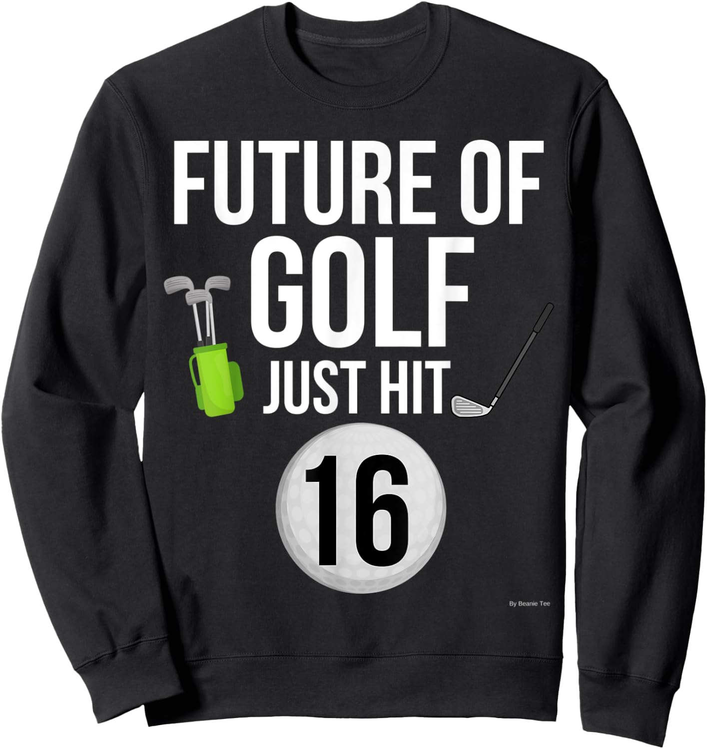 16th Birthday Golf T Shirt 16 Year Old Birthday Gift Sweatshirt - Sweatshirt | Black