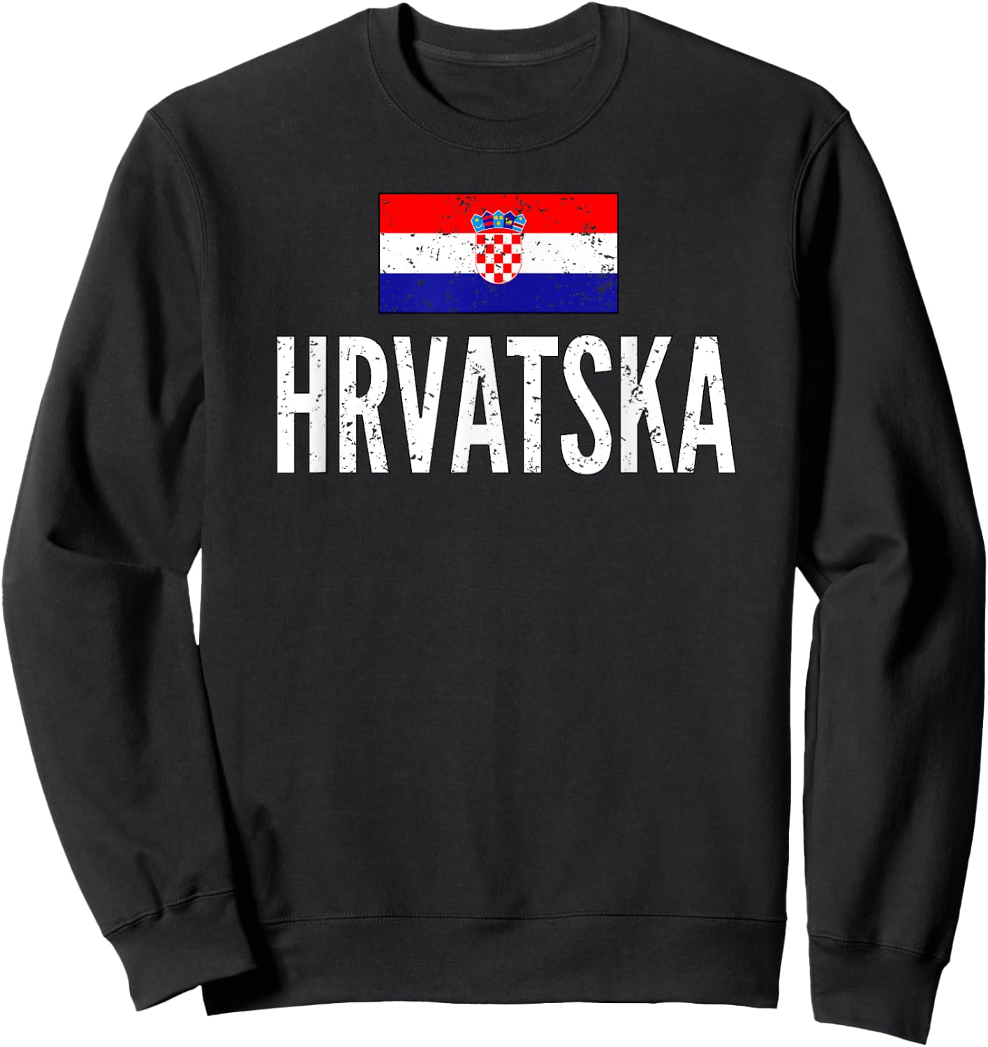 Croatia Soccer Football Jersey Vintage Sweatshirt - Sweatshirt | Black