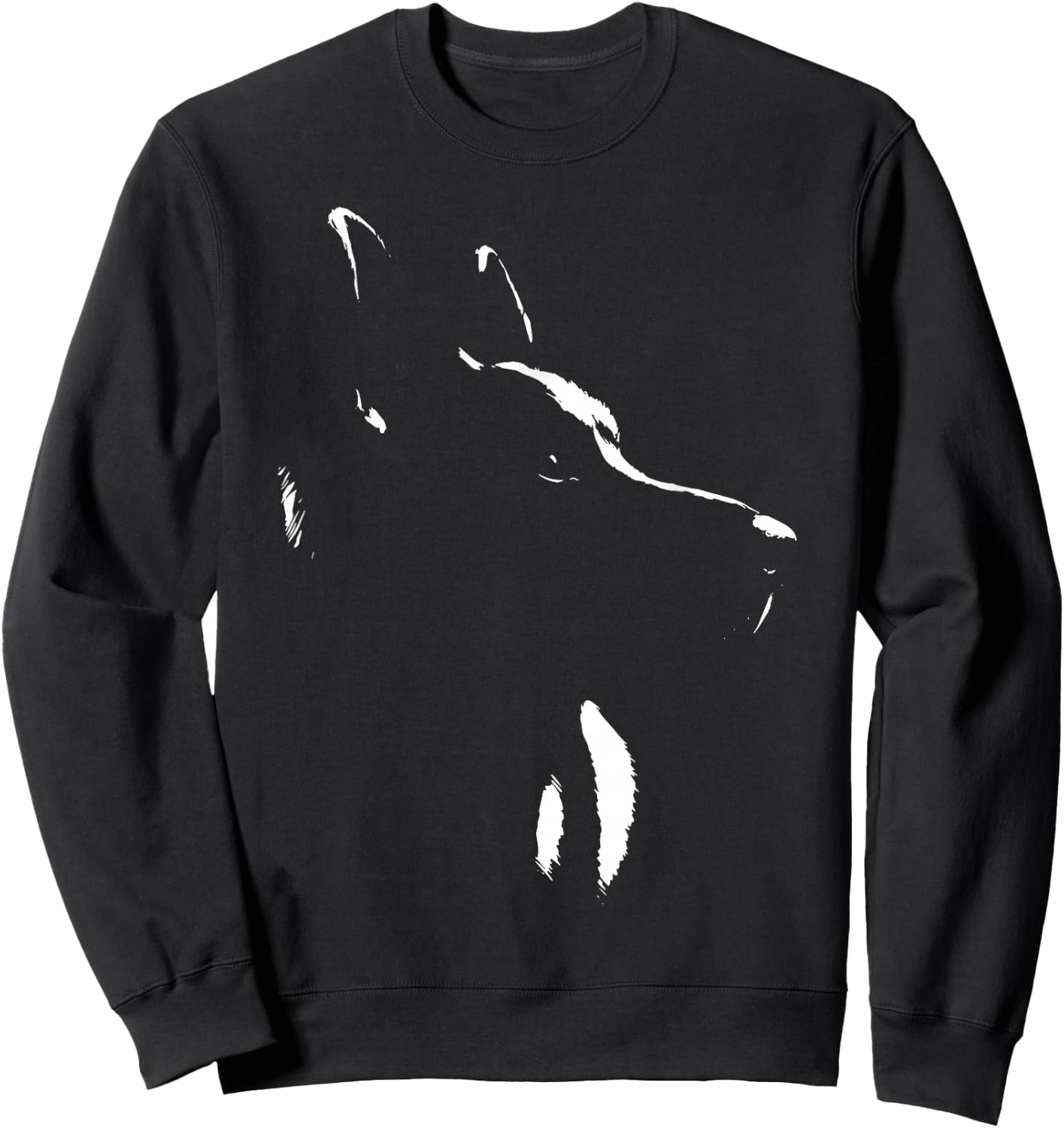 German Shepherd Silhouette Graphic Women Sweatshirt - Sweatshirt | Black