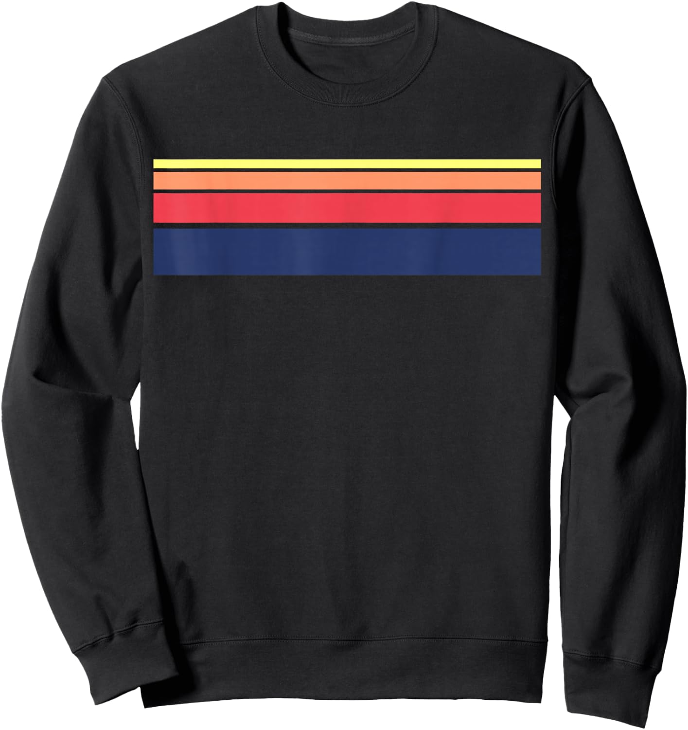 Retro Sunset Color Stripe Pattern T Shirt Sweatshirt - Sweatshirt | Black