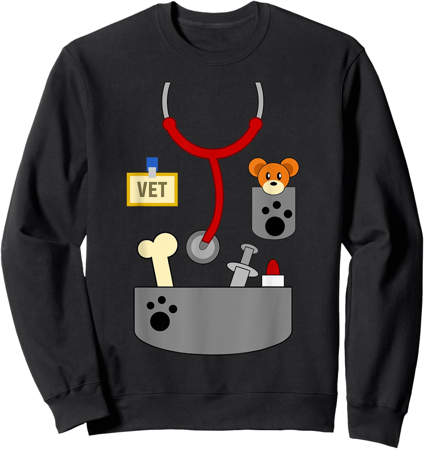 Halloween Veterinarian Costume Shirt | Veterinary Gift Sweatshirt - Sweatshirt | Black