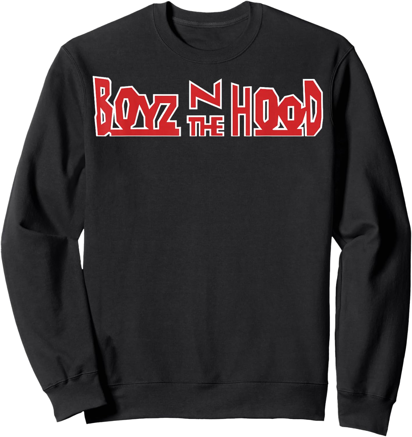 Boyz N The Hood Red Movie Logo White Outline Small Sweatshirt - Sweatshirt | Black