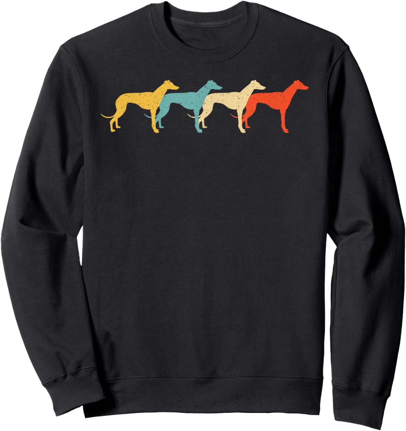 Greyhound Vintage Retro Dog Pet Racer Lover 60s 70s Gift Sweatshirt - Sweatshirt | Black
