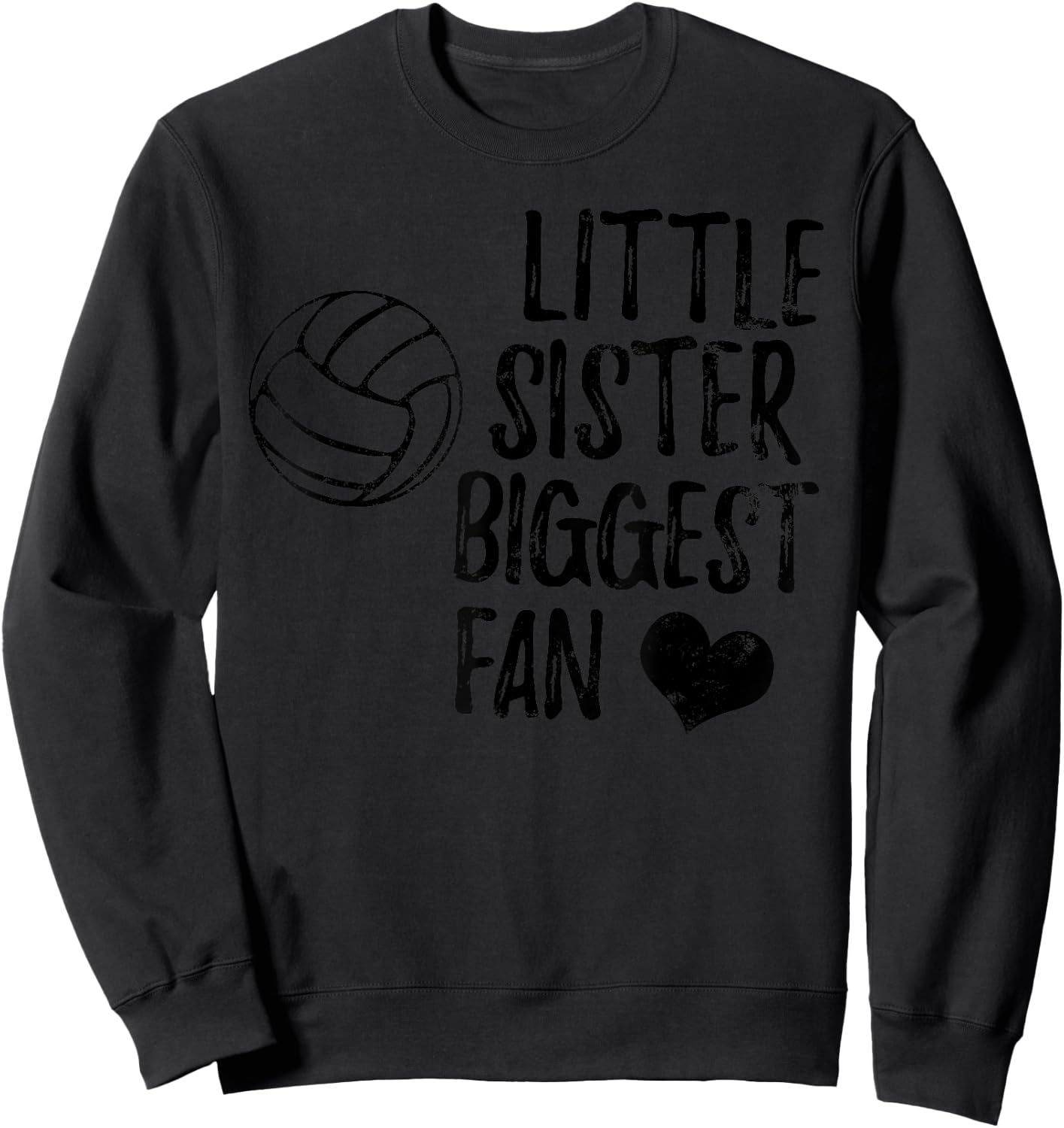 Volleyball Sister Shirt Team Vintage Gift Girls Boys Sweatshirt - Sweatshirt | Black