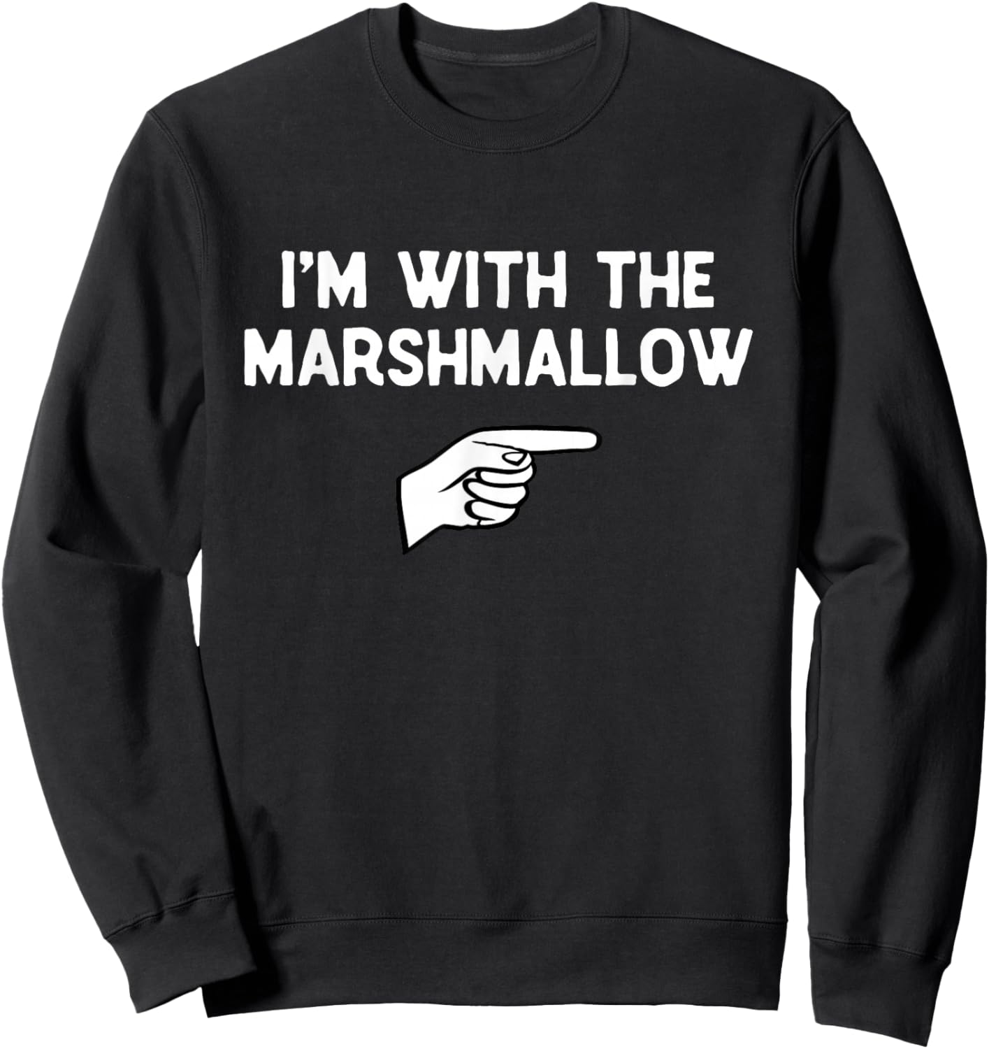 I’m with Marshmallow Halloween Matching Costume Marsh-Mallow Sweatshirt - Sweatshirt | Black
