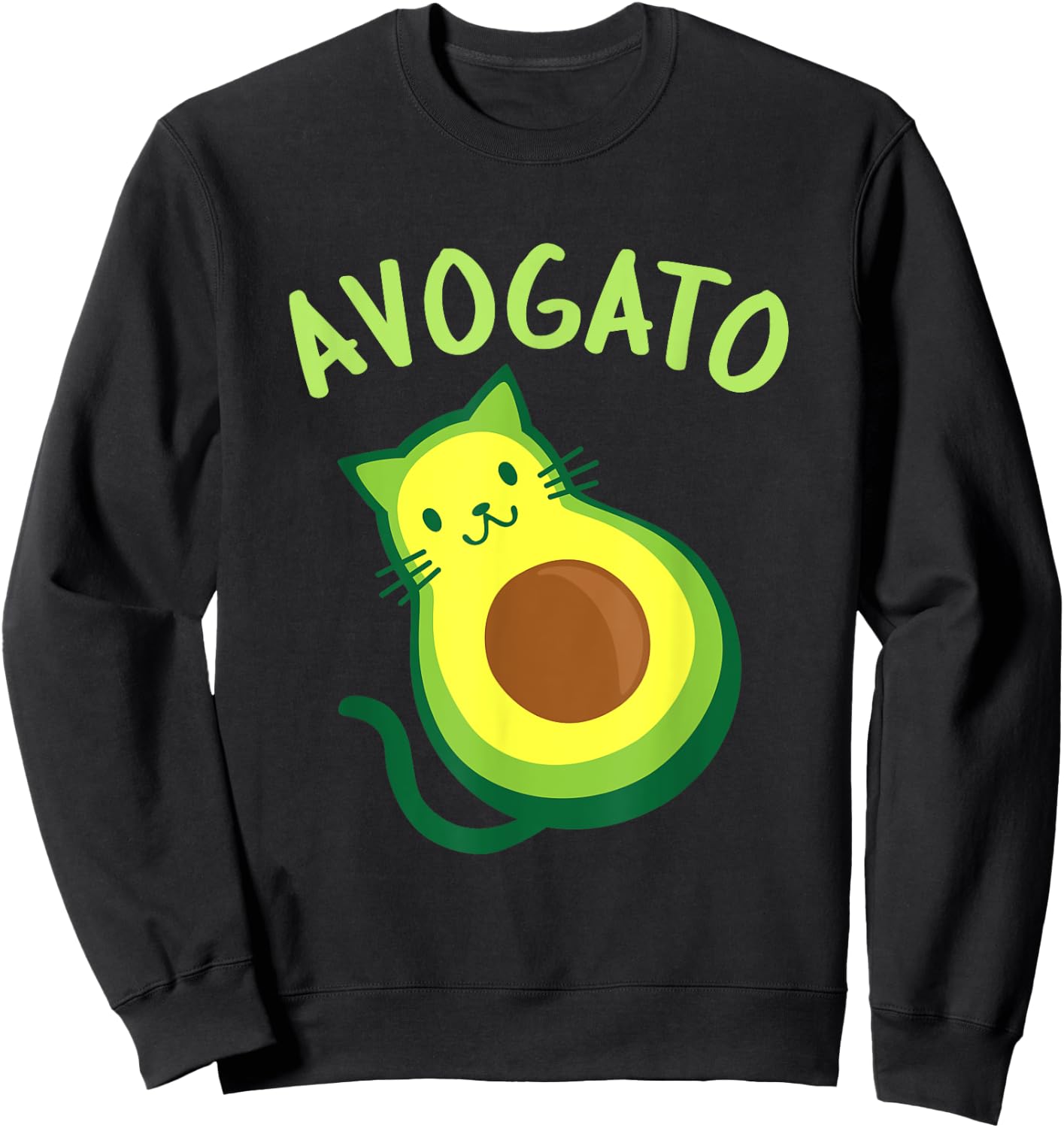 Avogato Cat Avocado - Funny Cinco de Mayo Sweatshirt - Sweatshirt | Black