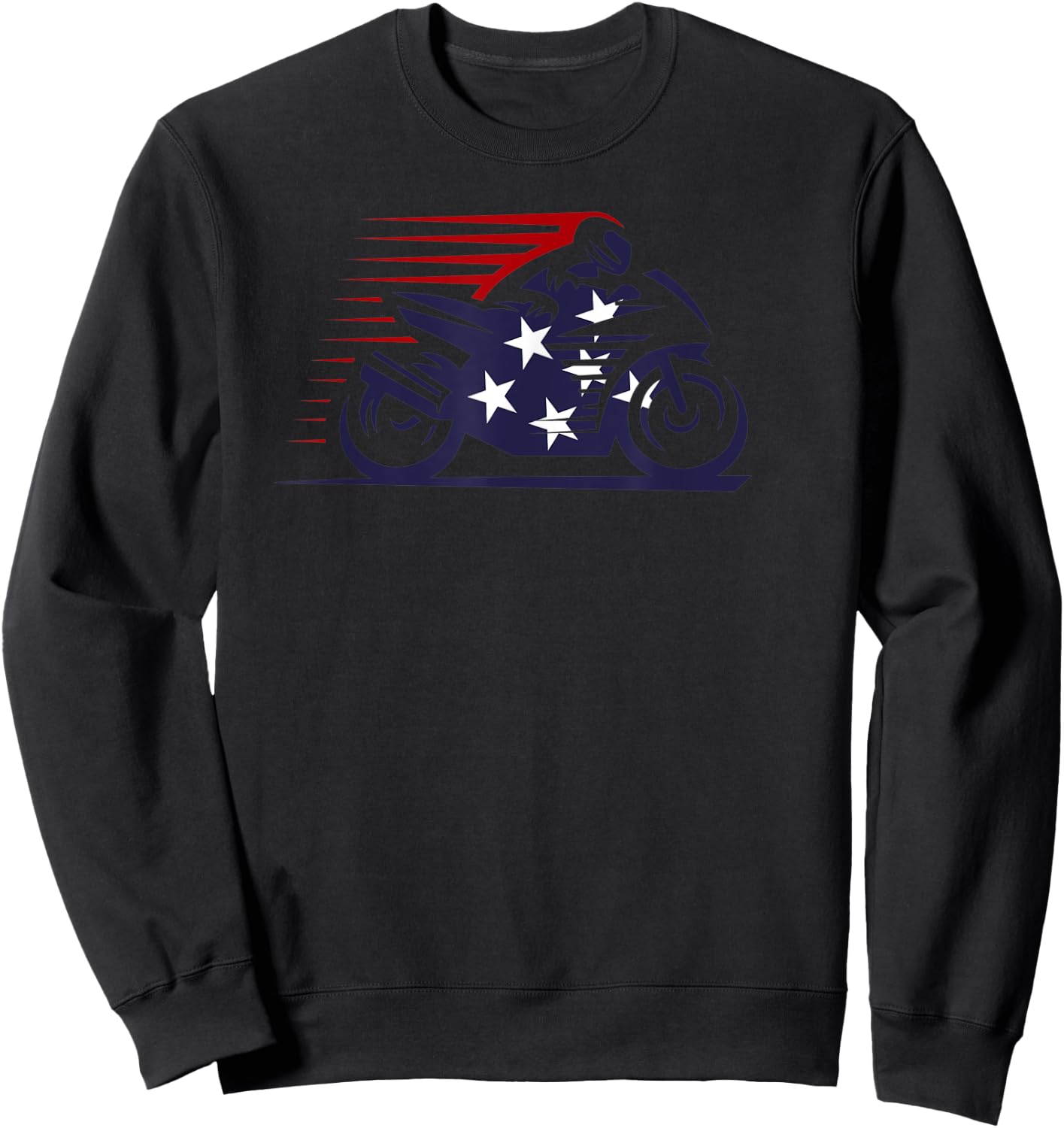 American Flag Super Bike Moto GP independence day Women Kids Men Sweatshirt - Sweatshirt | Black