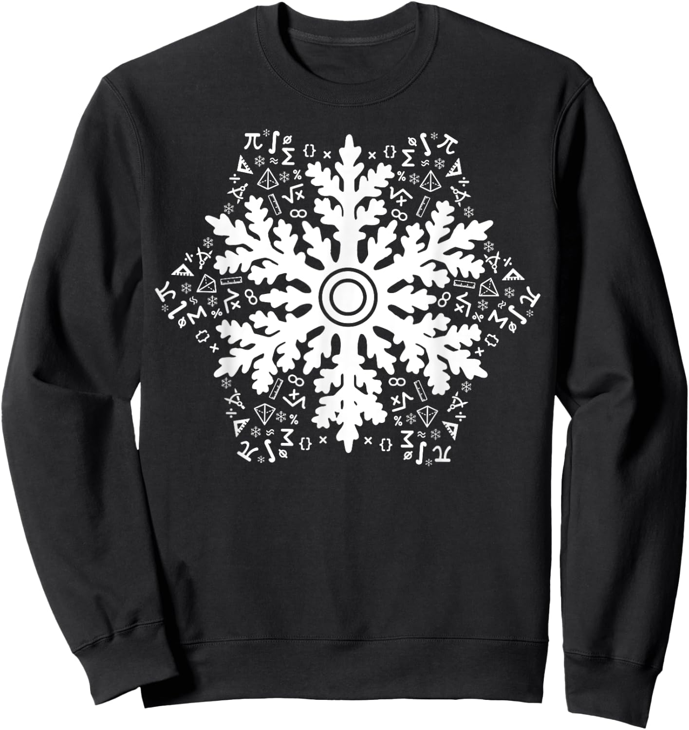 Christmas Mathematics Snowflake Math Teacher Student Pajamas Sweatshirt - Sweatshirt | Black