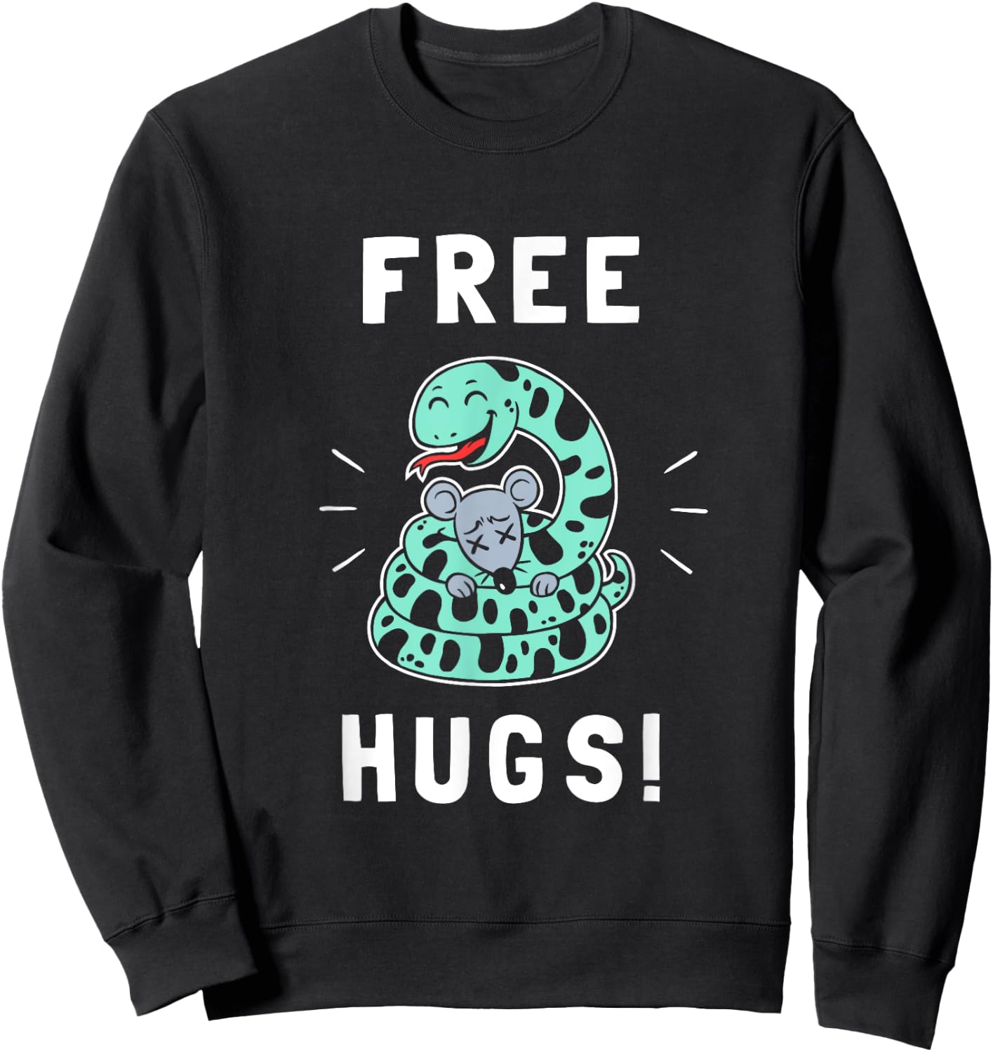 Free Hugs - Funny Python Snake Anaconda Joke Sweatshirt - Sweatshirt | Black