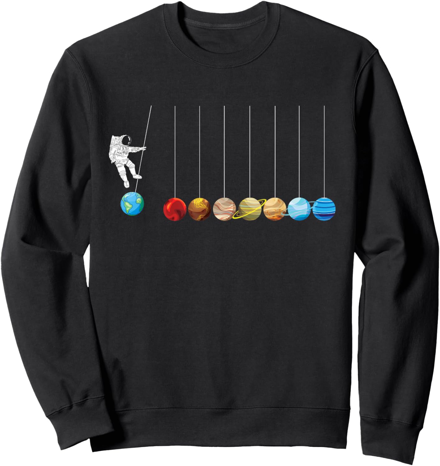 Astronaut Planets Spaceman Funny Space Dwarf Solar System Sweatshirt - Sweatshirt | Black