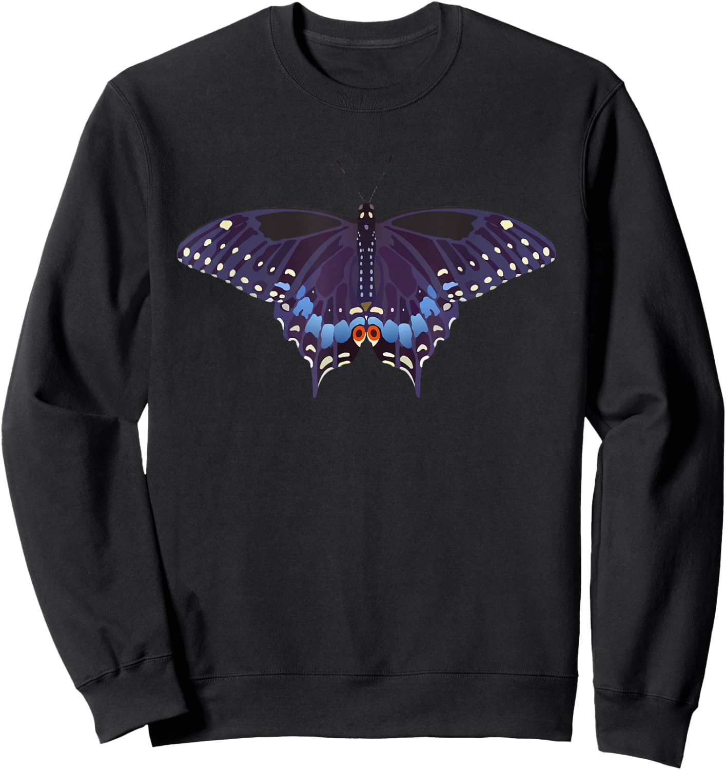 Simple And Beautiful Black Swallowtail Butterfly Sweatshirt - Sweatshirt | Black