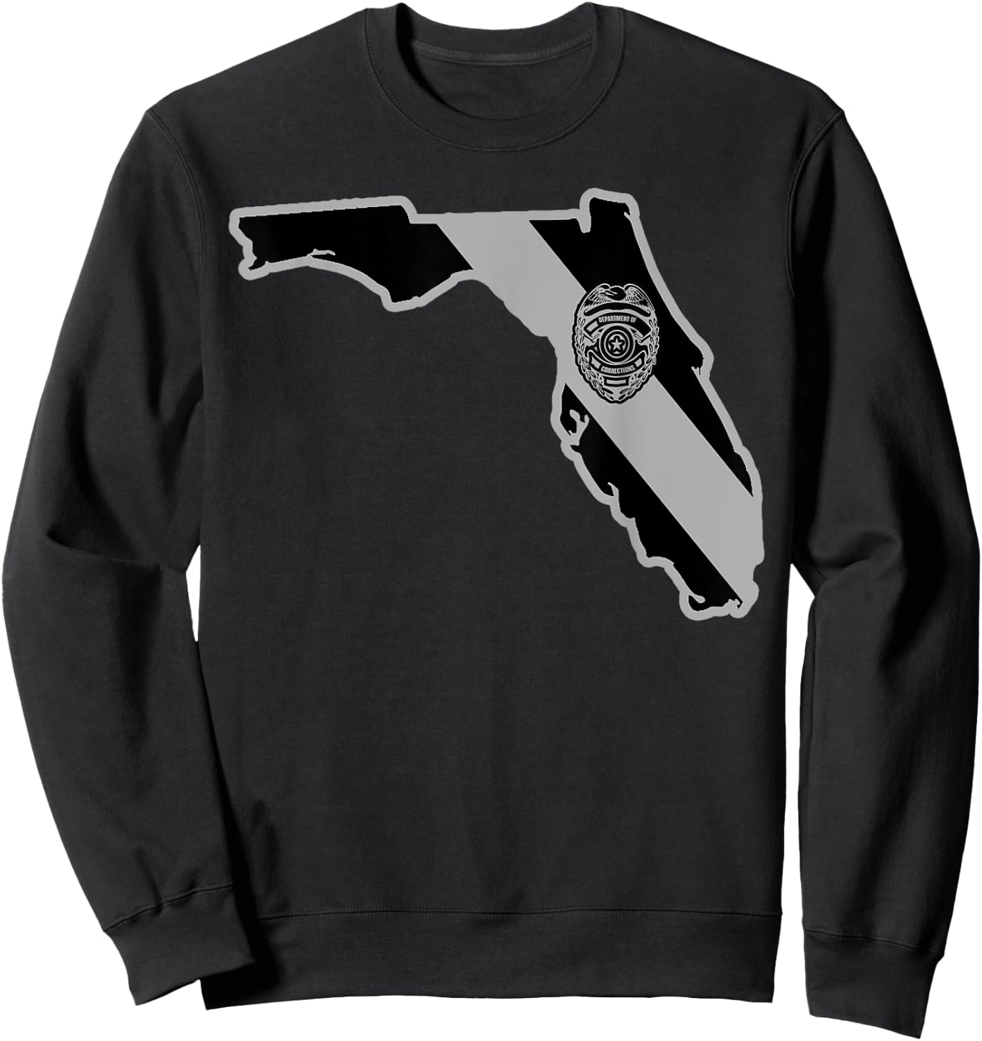 Florida Correctional Officer Thin Silver Line Florida Shirt Sweatshirt - Sweatshirt | Black