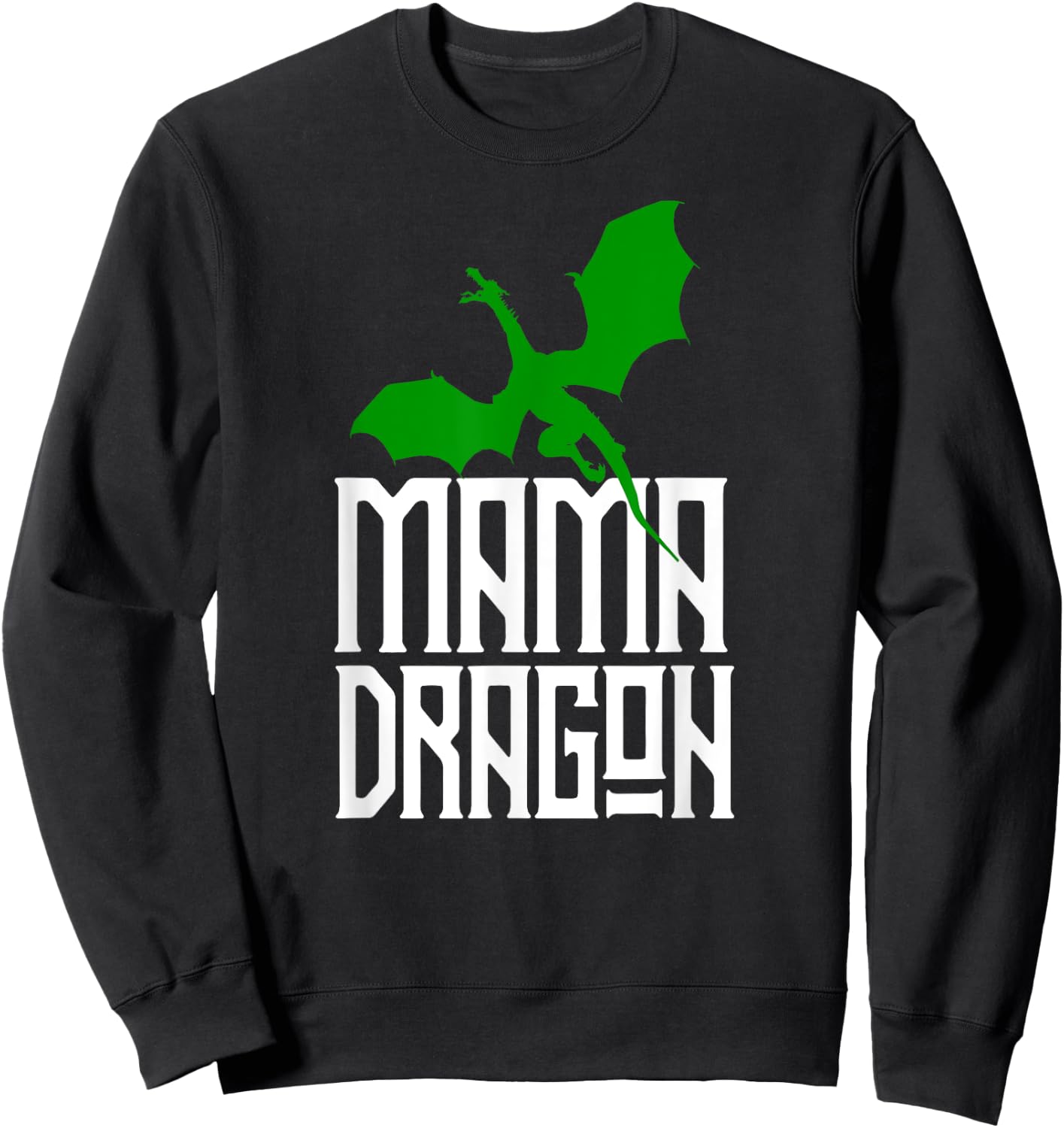 Mama Dragon Shirt Matching Family Tribe Green Mom Mother Sweatshirt - Sweatshirt | Black