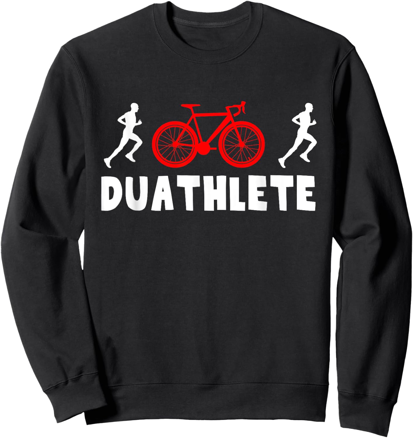 Duathlete Male Runner Duathlon Sweatshirt - Sweatshirt | Black