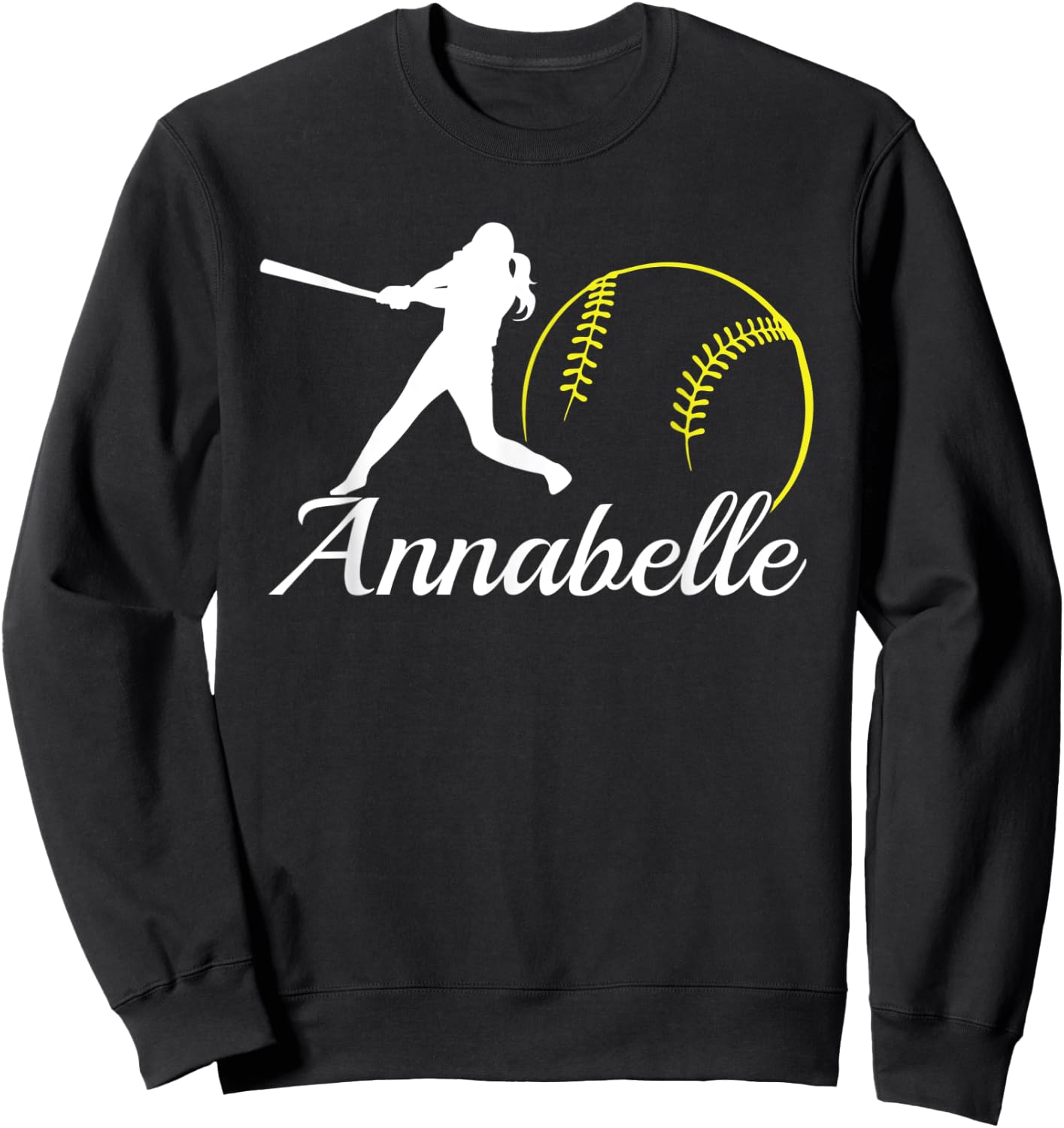 Annabelle Name Gift Personalized Softball Sweatshirt - Sweatshirt | Black