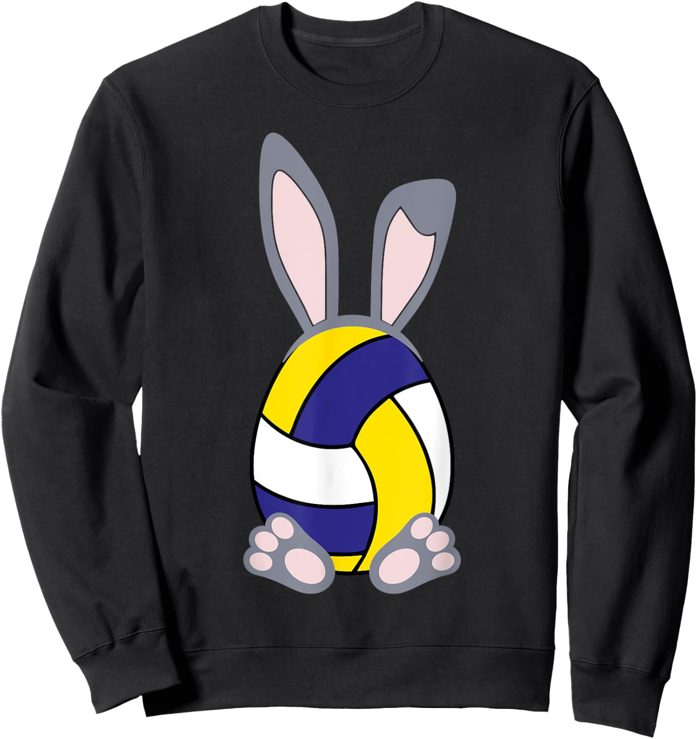 Volleyball Easter Egg Rabbit Bunny - Volleyball Shirt Sweatshirt - Sweatshirt | Black