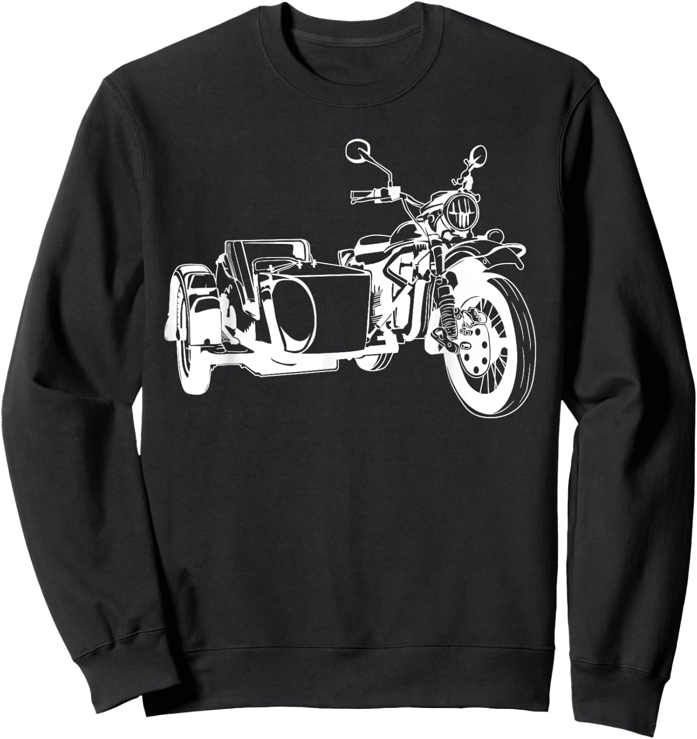 Sidecar Motorcycle Vintage 3-Wheel Motorbike Sweatshirt - Sweatshirt | Black
