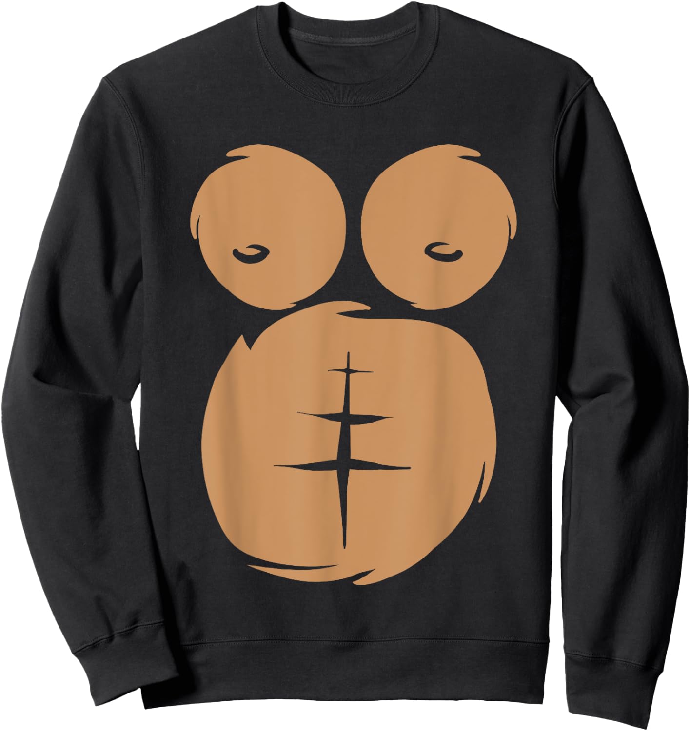 Monkey Ape Gorilla Chest Belly Halloween Office Party Sweatshirt - Sweatshirt | Black