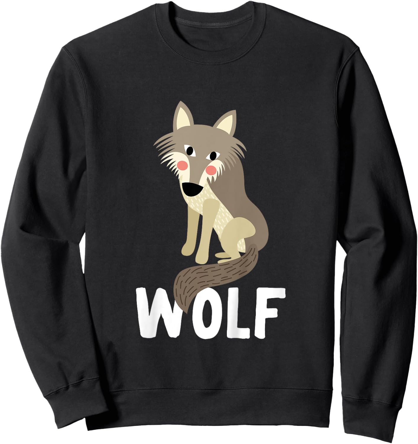 Wolf Shirt For Boys Or Girls | Cute Wolf Gift Sweatshirt - Sweatshirt | Black