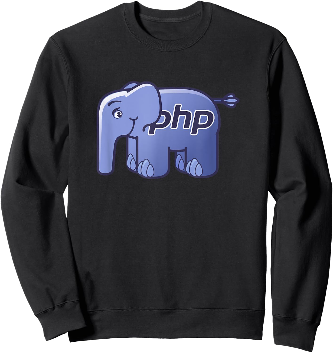 PHP Language Official ElePHPant Mascot Logo Sweatshirt - Sweatshirt | Black