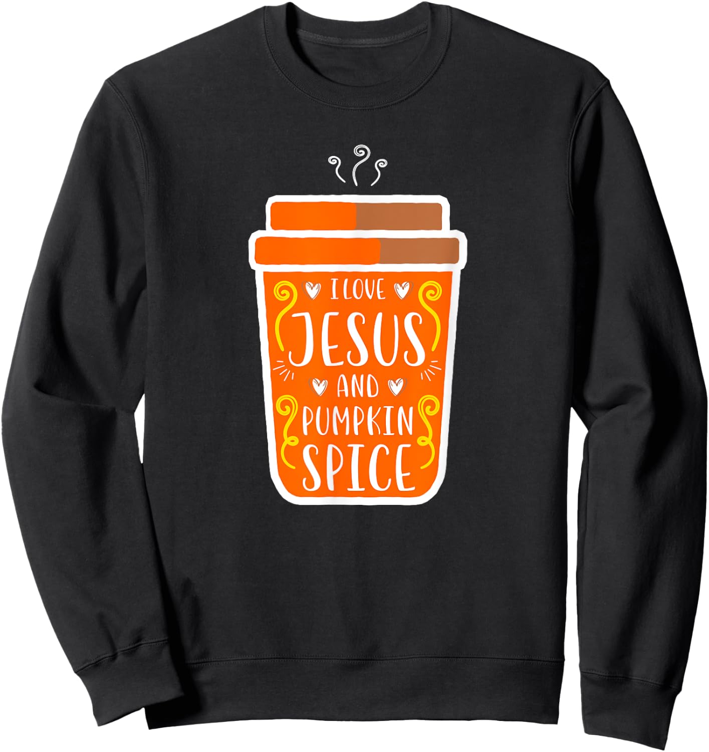 Christian Girl Autumn I Love Jesus Pumpkin Spice Fall Sweatshirt - Sweatshirt | Black