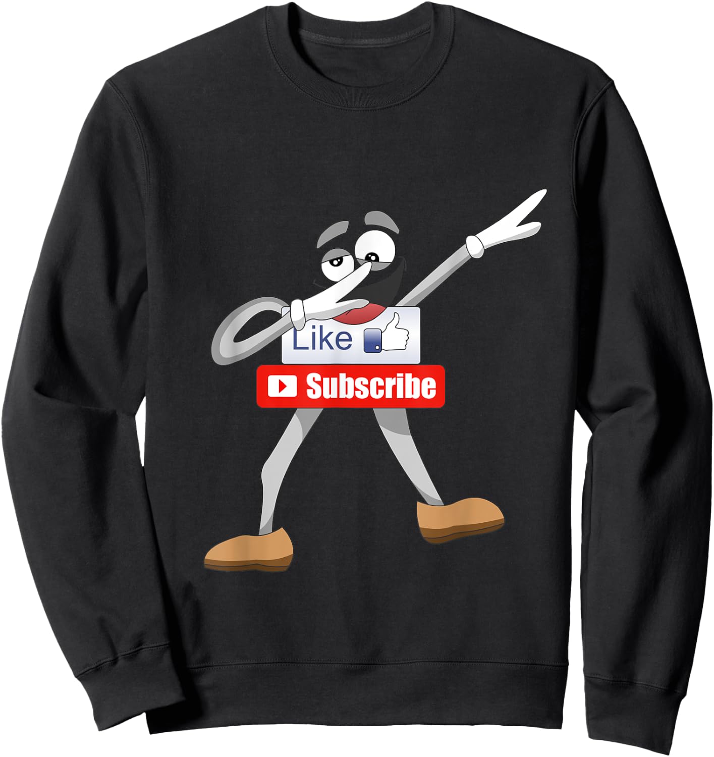Funny Video Blogger Vlogger Dabbing Like Subscribe Button Sweatshirt - Sweatshirt | Black