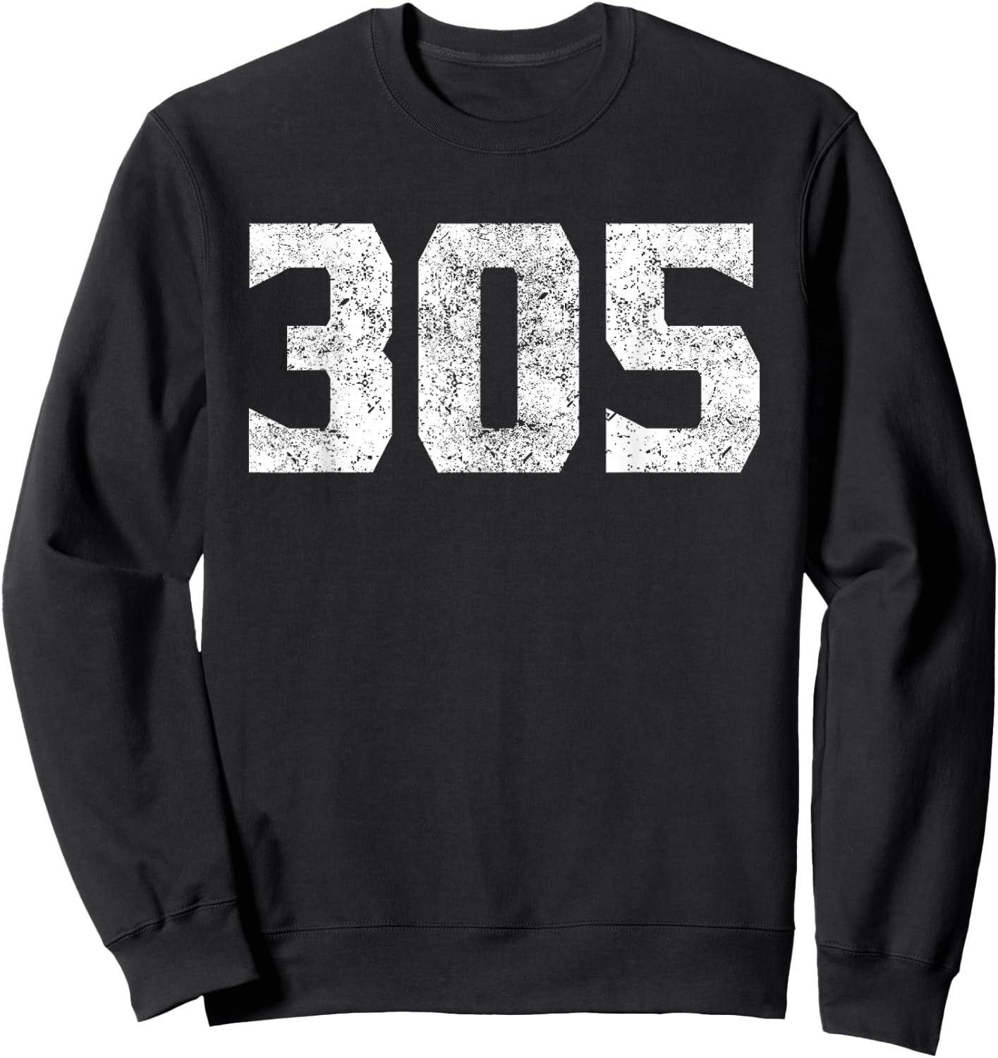 305 Area Code Miami FL Graphic Sweatshirt - Sweatshirt | Black