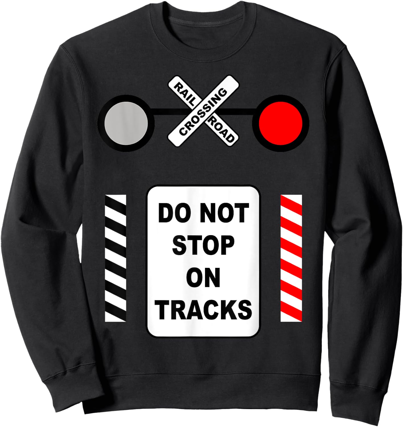 Railroad Crossing Sign Halloween Costume Railway Train Sweatshirt - Sweatshirt | Black